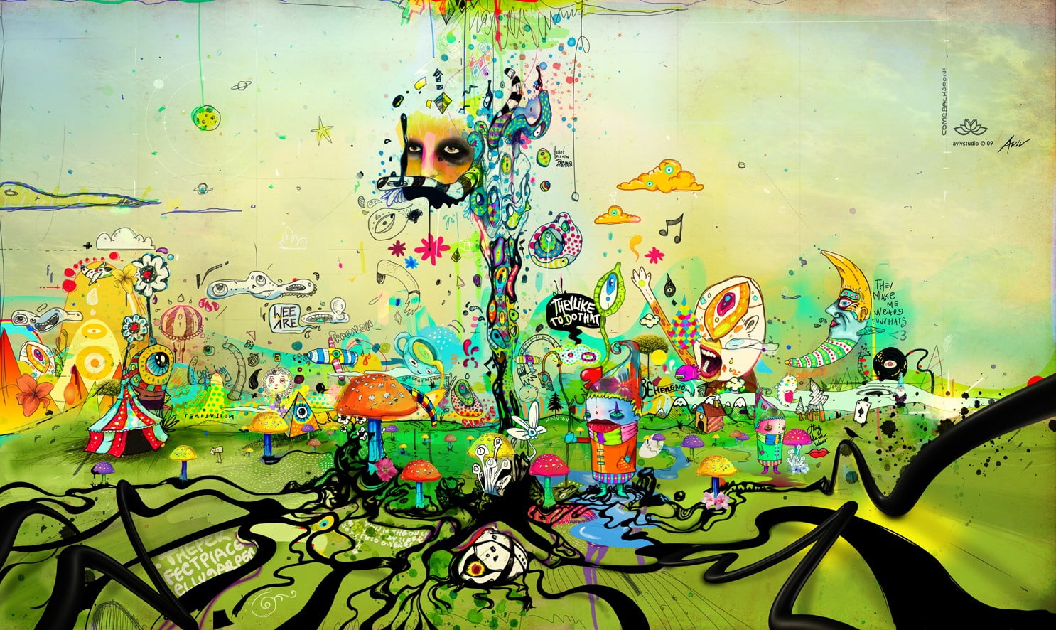 psychedelic, multi colored, creativity, art and craft, graffiti