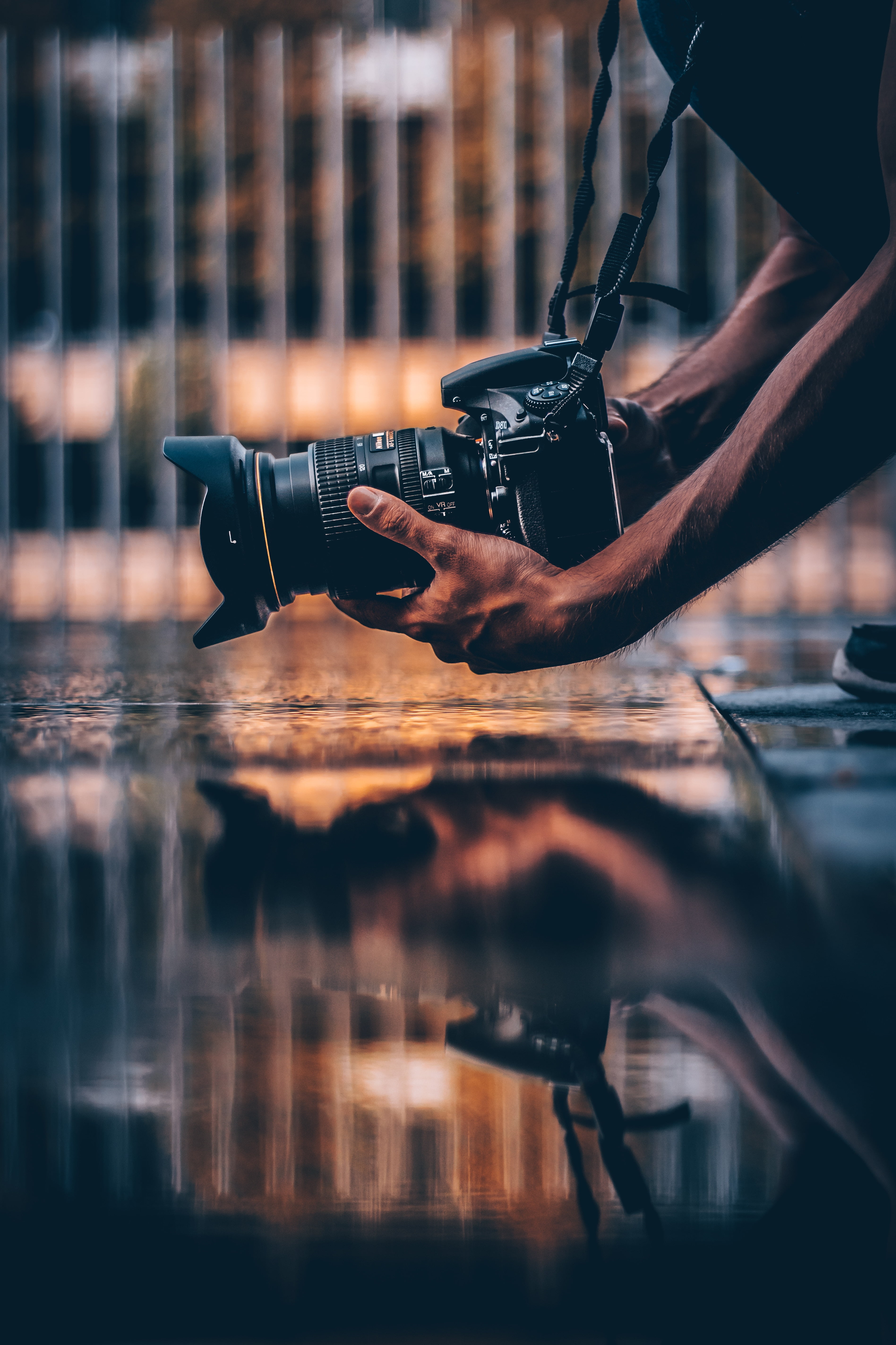 camera, photographer, hands, hobby, reflection, one person