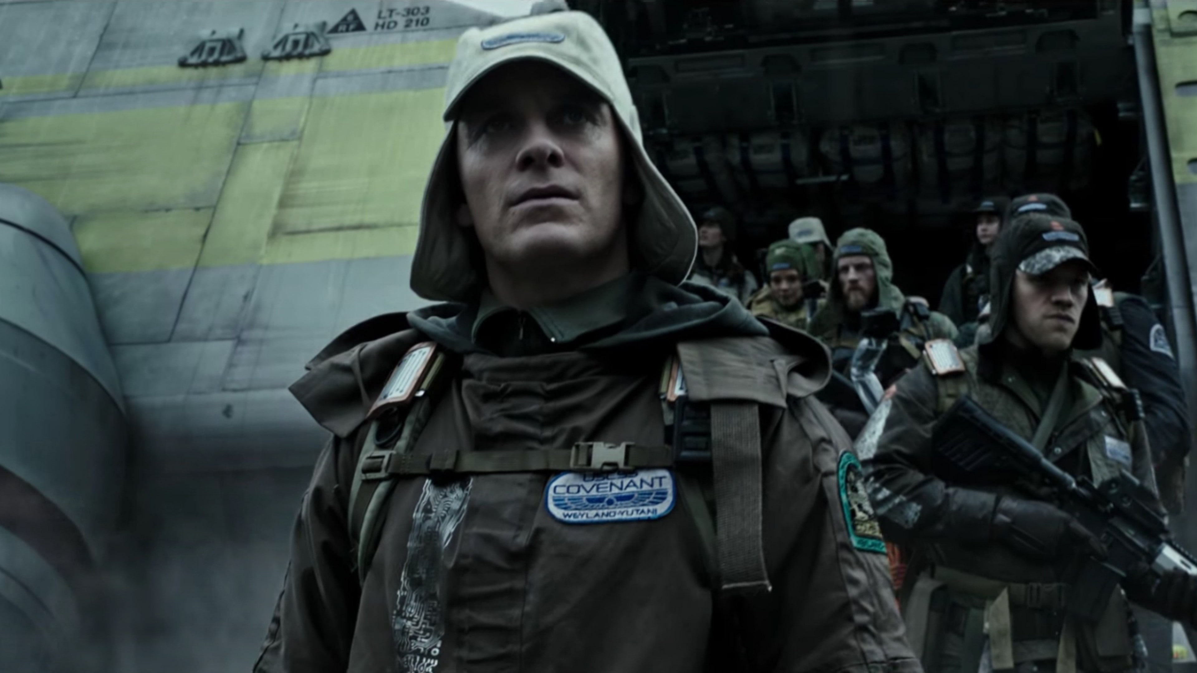 group of soldiers going down from ship during daytime, Alien: Covenant