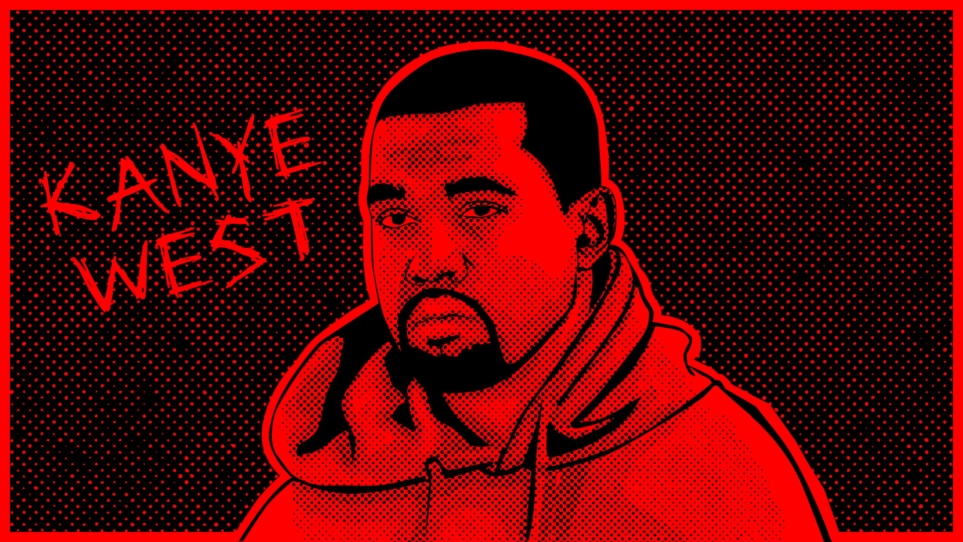 Kanye West, graphic design, cartoon