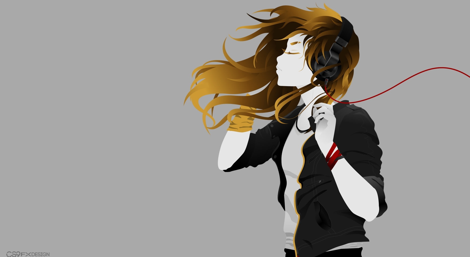 Girl with Headphone - by CS9 Fx Design, woman wearing headphones clip art