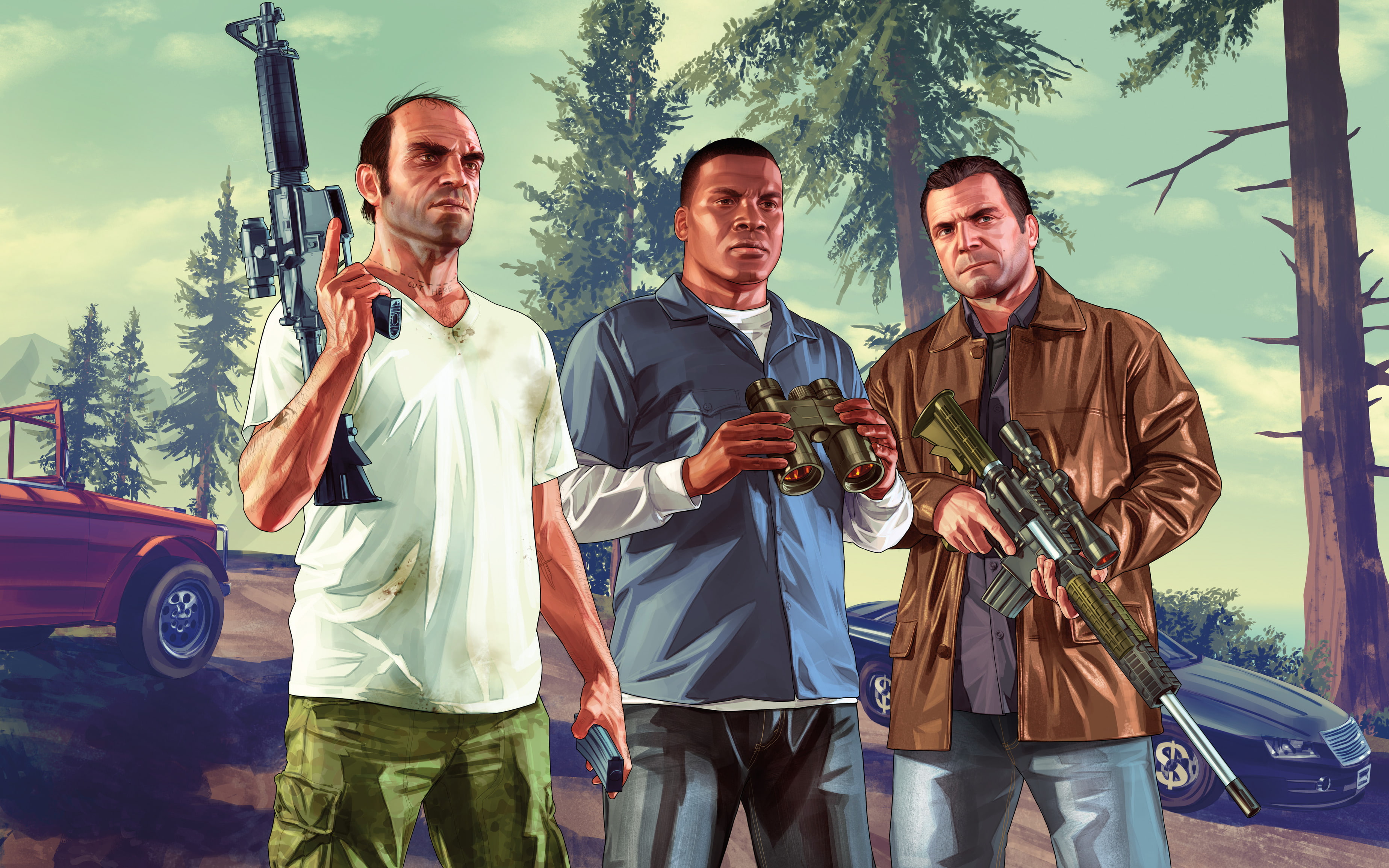 Franklin. Michael, Grand Theft Auto V, Trevor