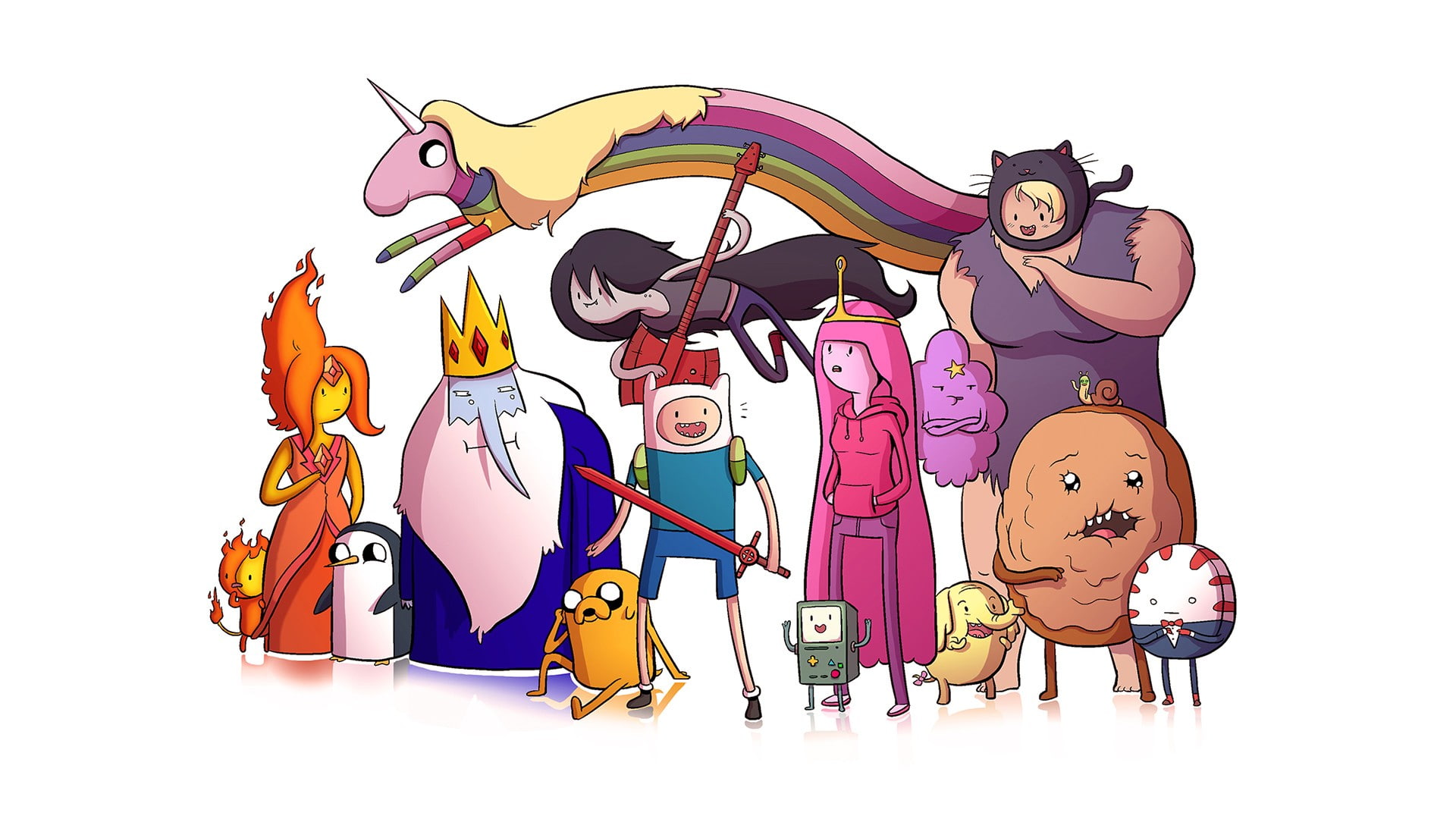 Adventure Time, cartoon, colorful, white background, simple background