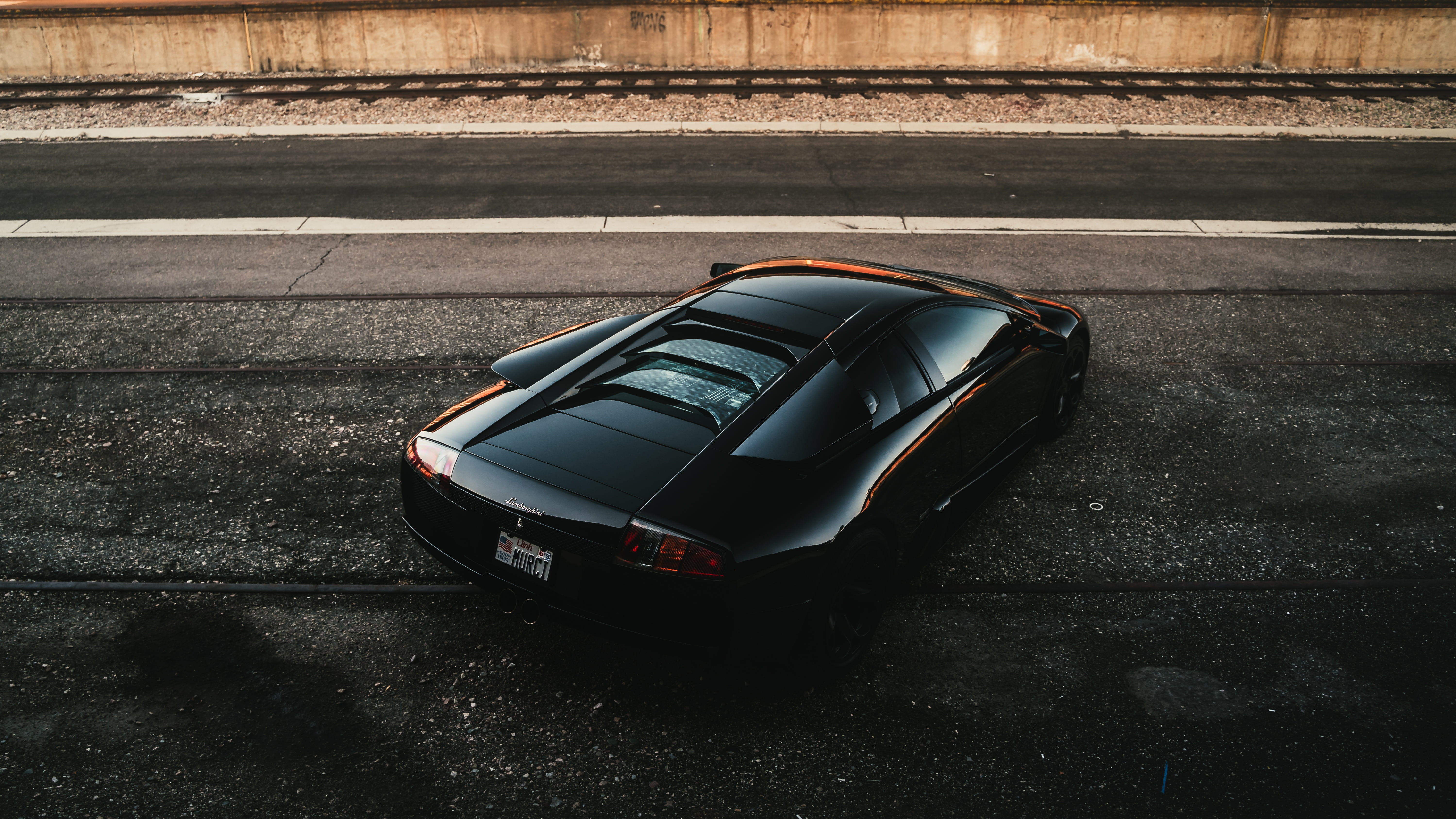 Black, Murcielago, Rear View