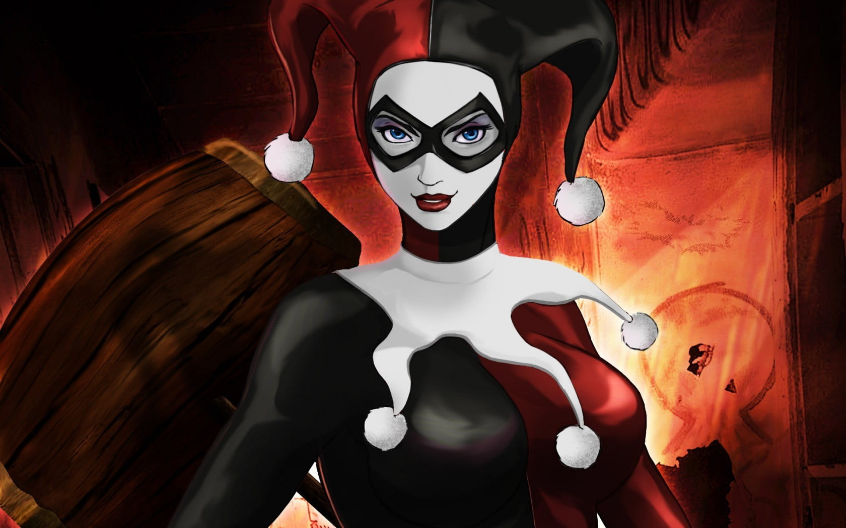 Harley Quinn animated illustration, Batman, Joker, DC Comics