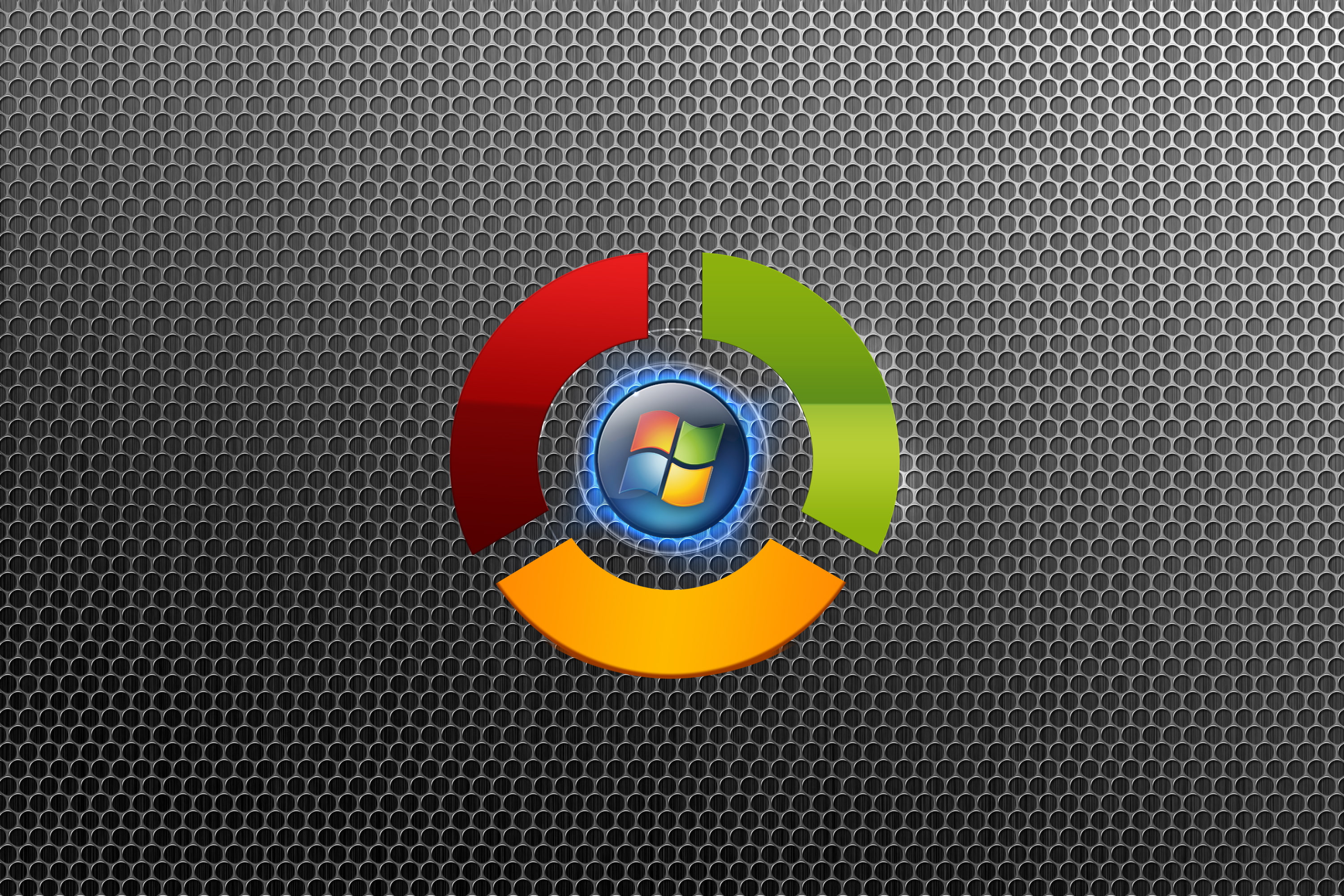 Microsoft Windows 7 logo, computer, texture, emblem, Google, browser