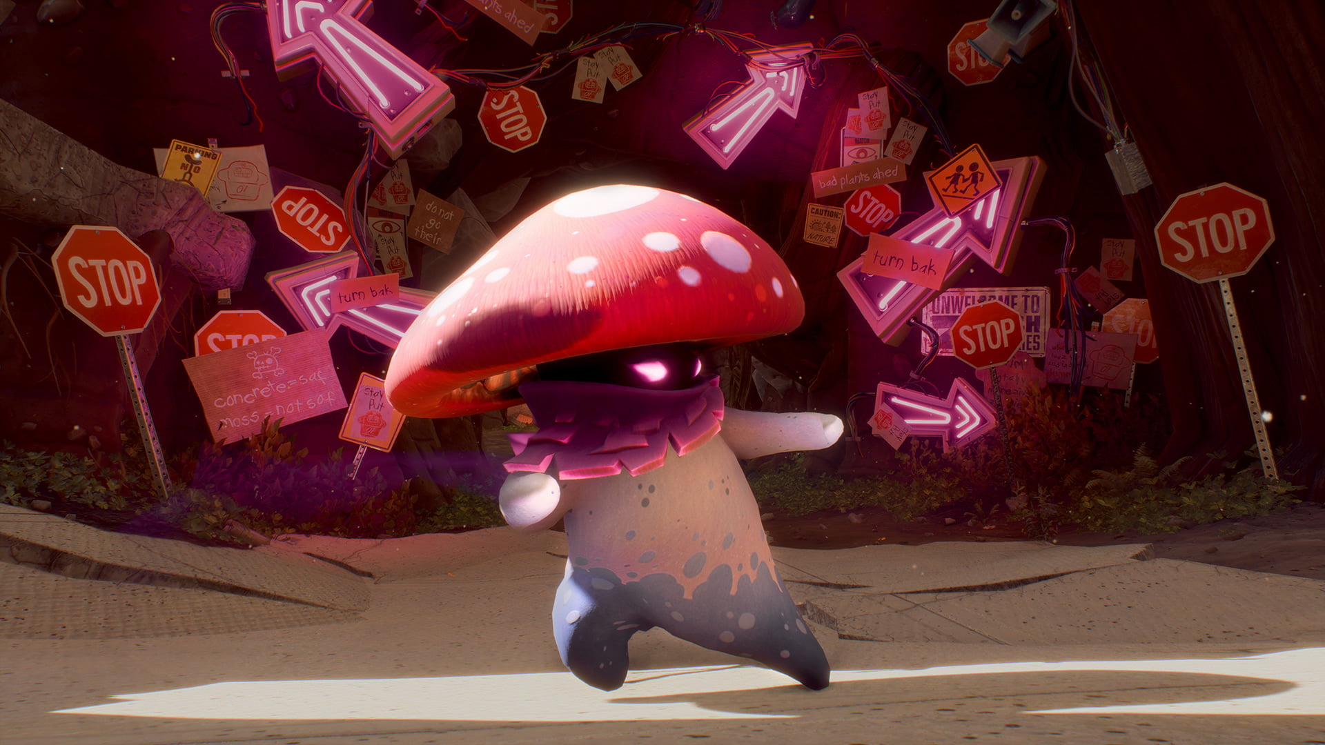 Plants vs. Zombies, red, Amanita muscaria, signs, neon sign