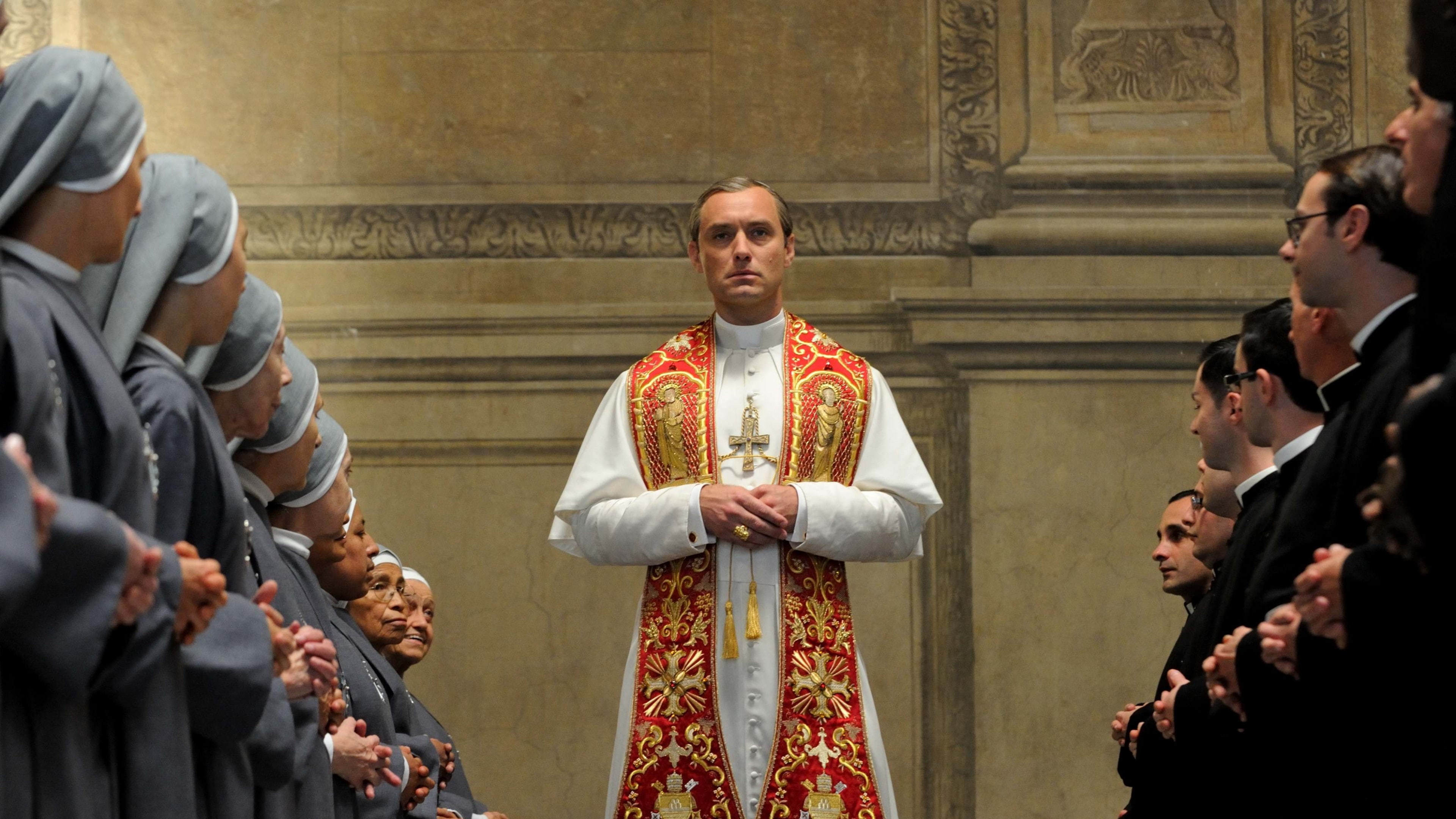 red and white long-sleeved shirt, The Young Pope, Jude Law, Diane Keaton