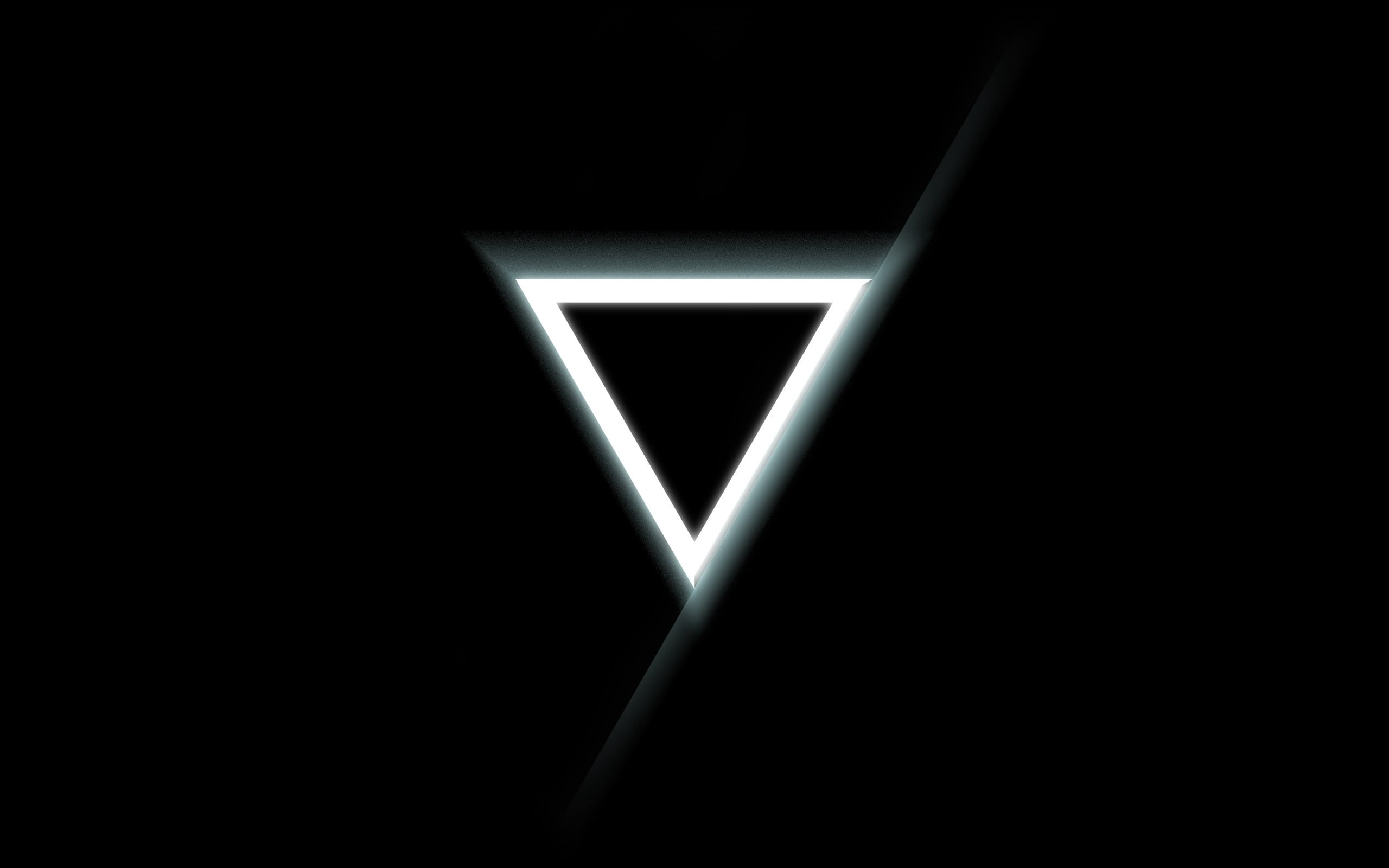 triangular white wallpaper, triangle, inverted, black, black Background