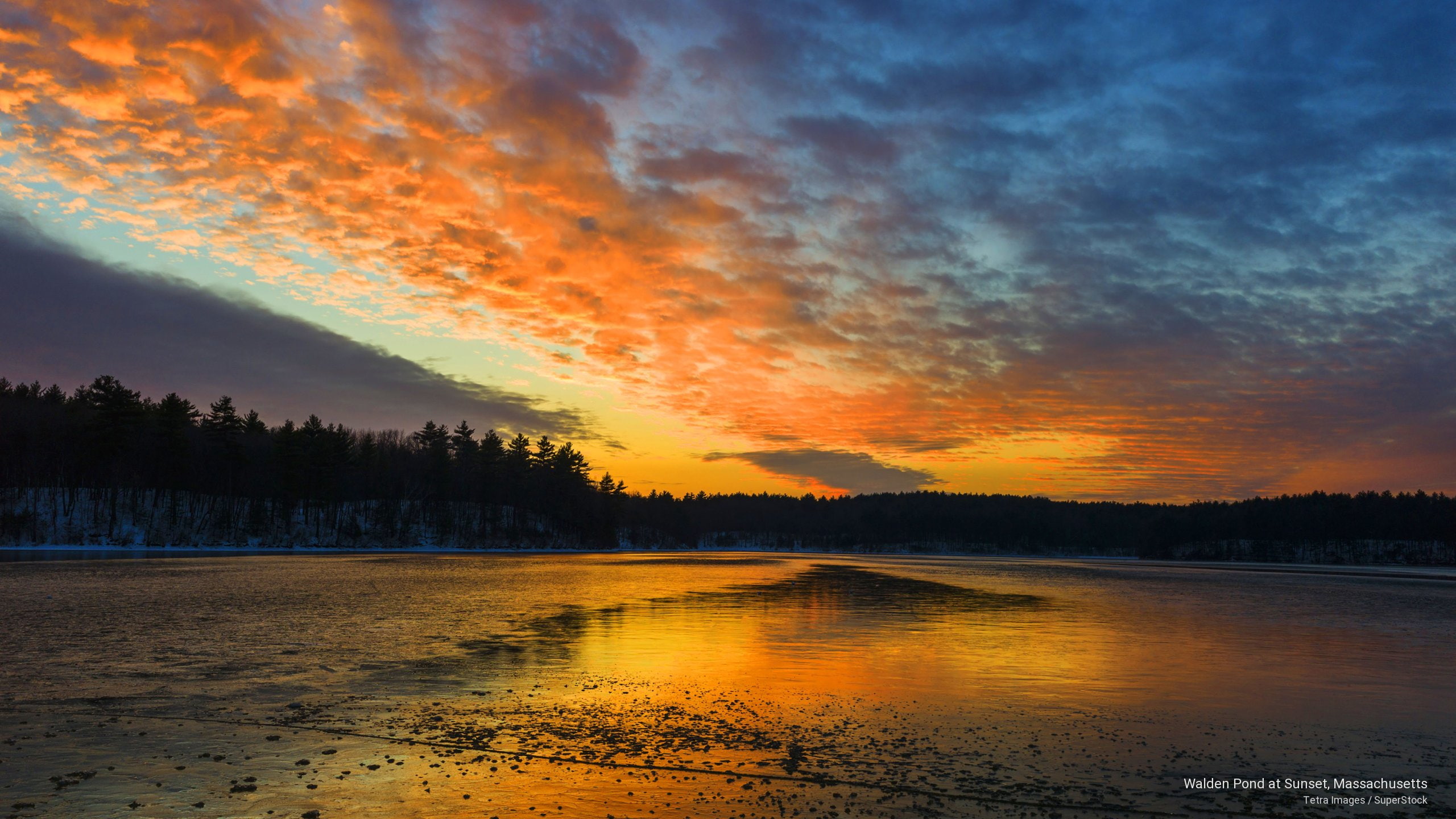 Walden Pond at Sunset, Massachusetts, Sunrises/Sunsets