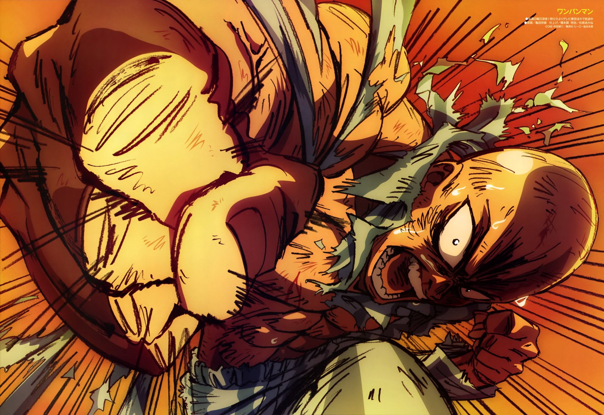 punching man anime illustration, One-Punch Man, Saitama (One-Punch Man)