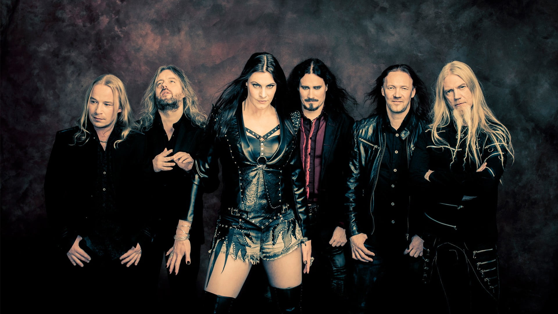 men's black leather jacket, music, Nightwish, symphonic metal