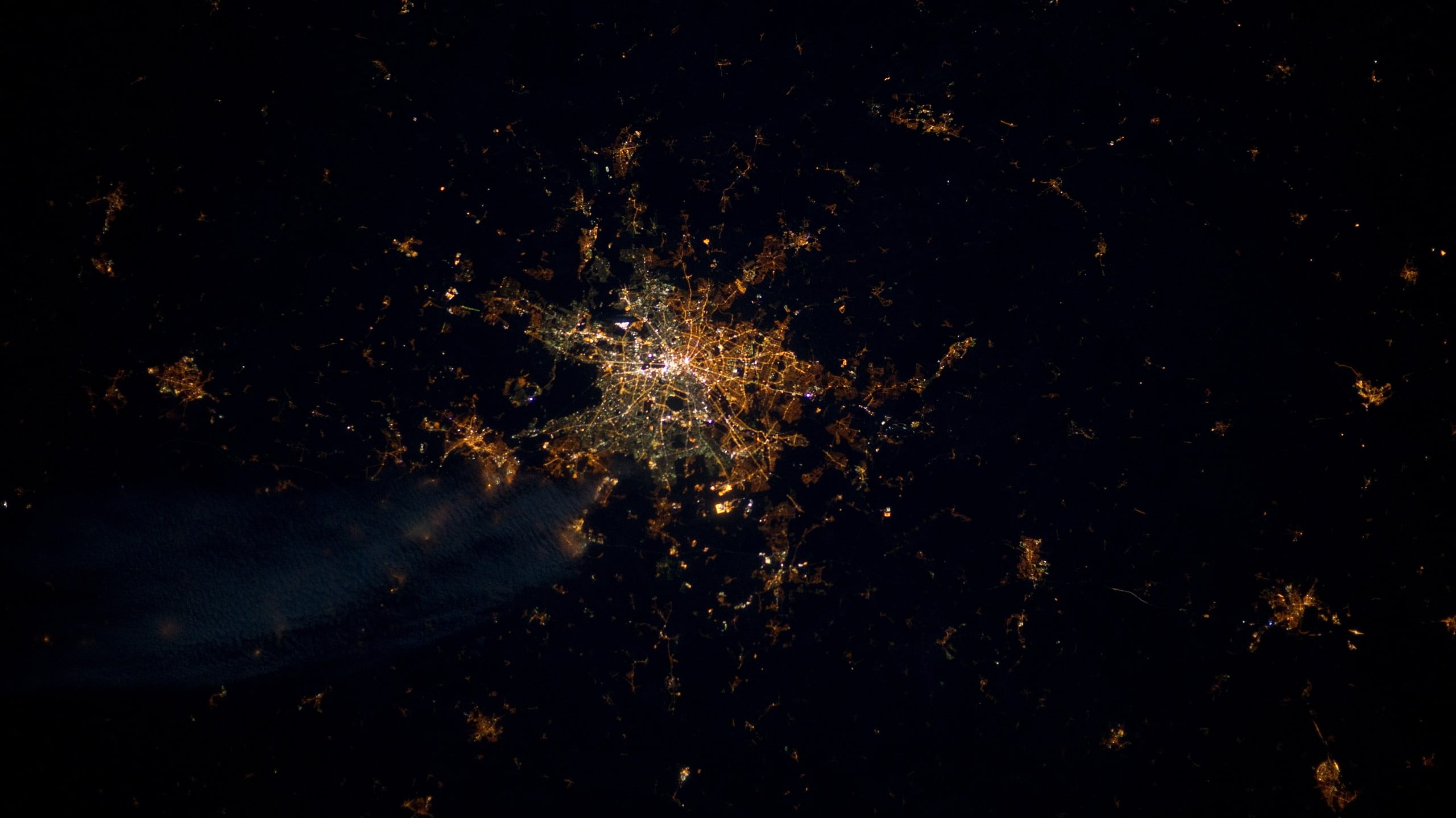 untitled, Berlin, aerial view, city lights, night, sky, space
