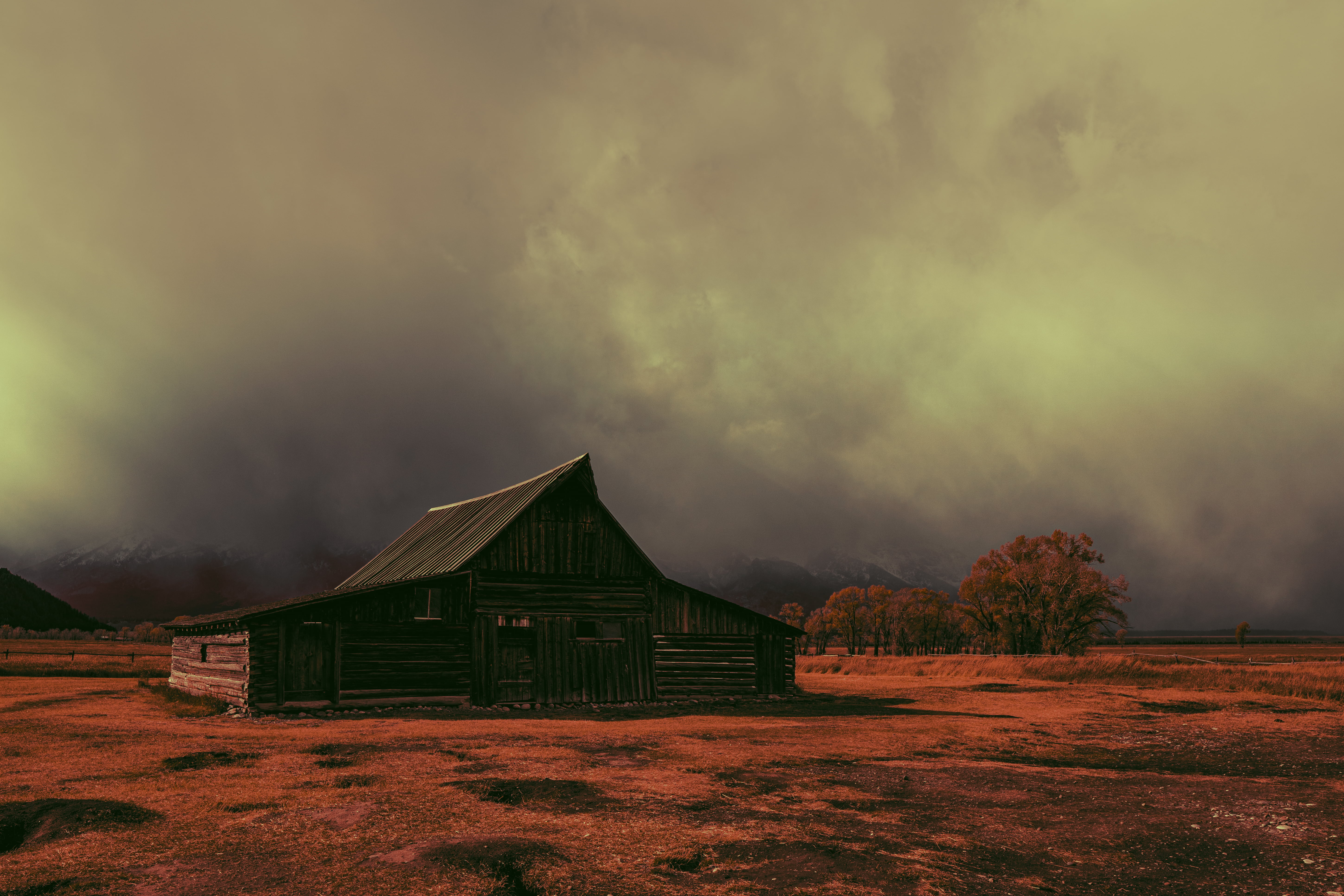 cabin, shack, Silent Hill, mist, landscape, village, Yellowstone National Park