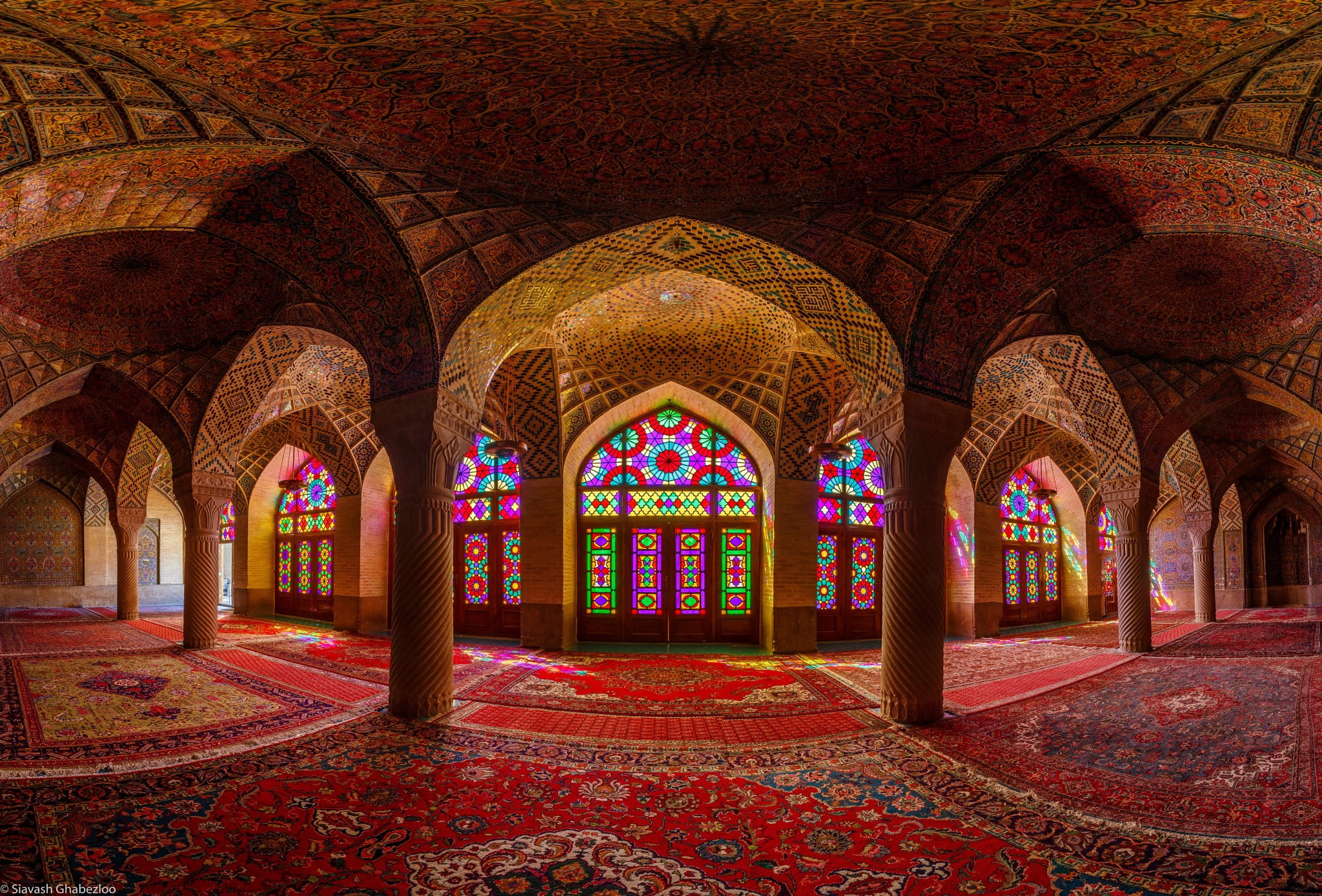 dome interior, mosque, architecture, Islamic architecture, Iran