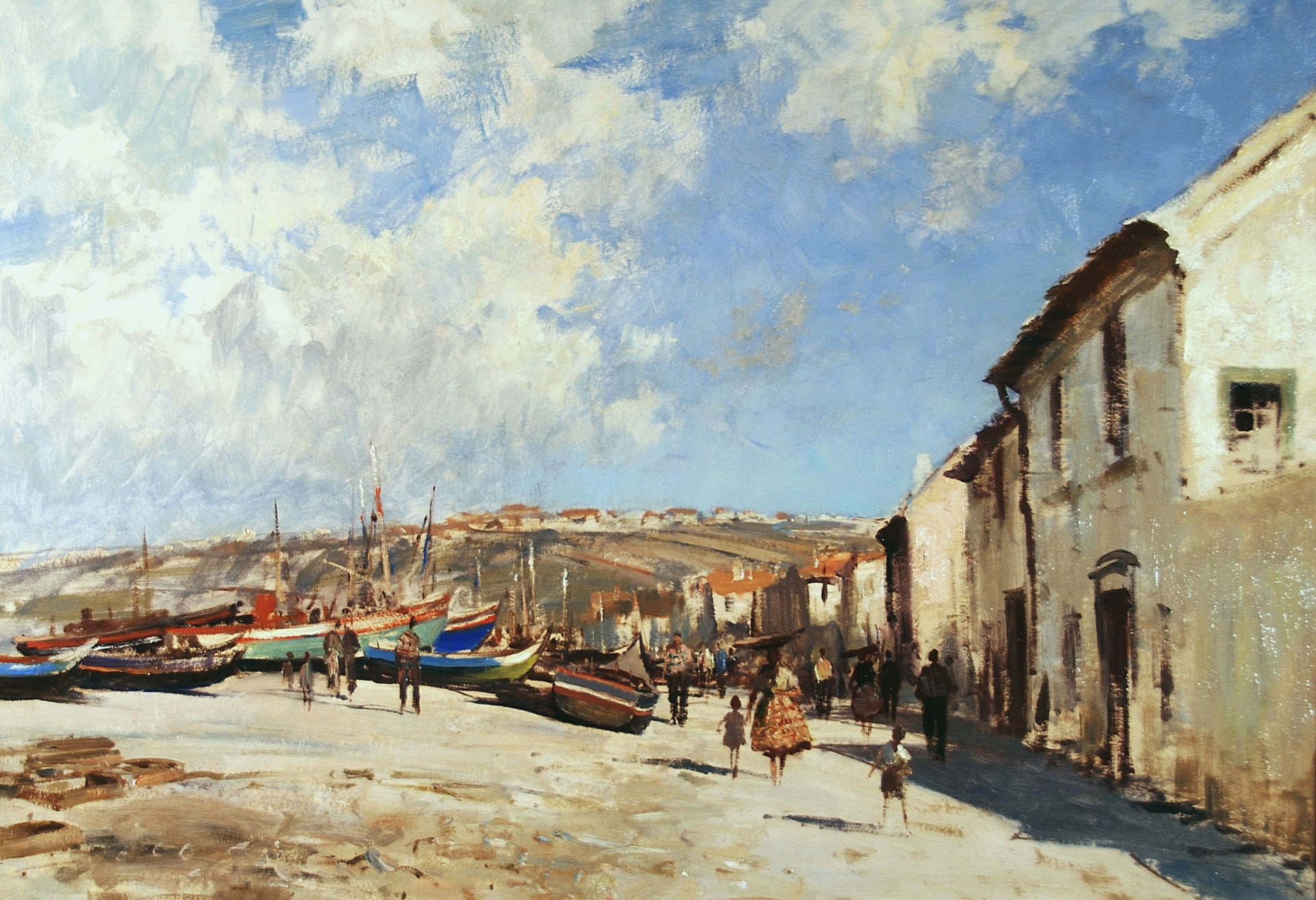 people, street, home, picture, the urban landscape, Edward Seago