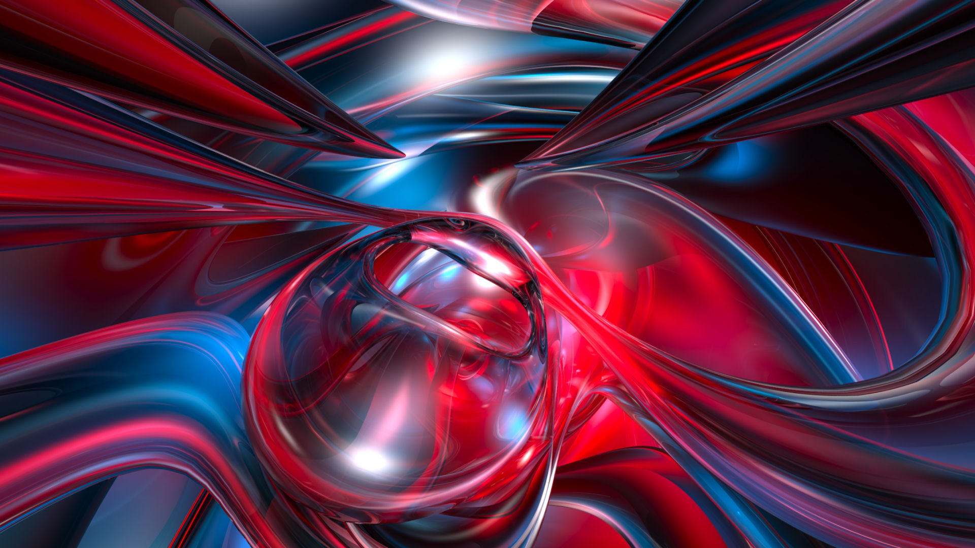 Abstract, Liquid, Colorful, red and blue illustrationb