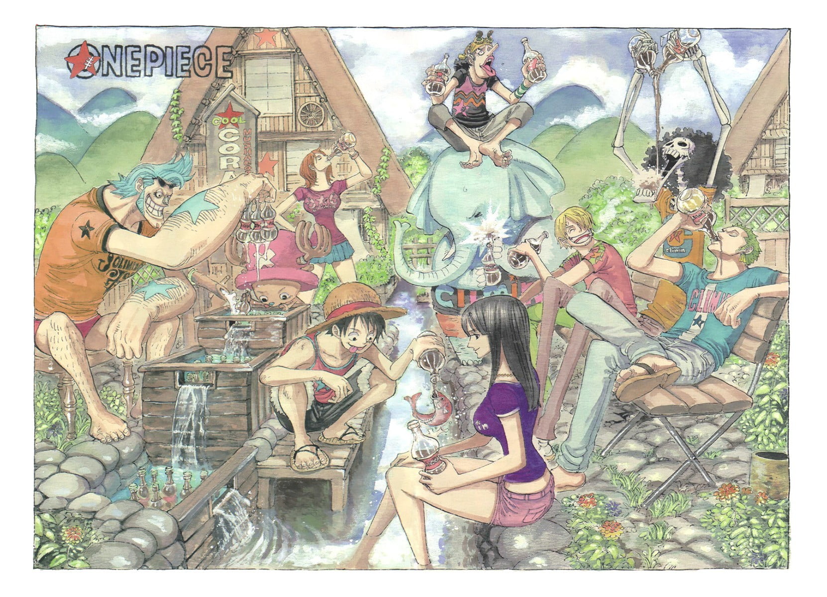 One Piece poster, Monkey D. Luffy, Nico Robin, Roronoa Zoro, Sanji
