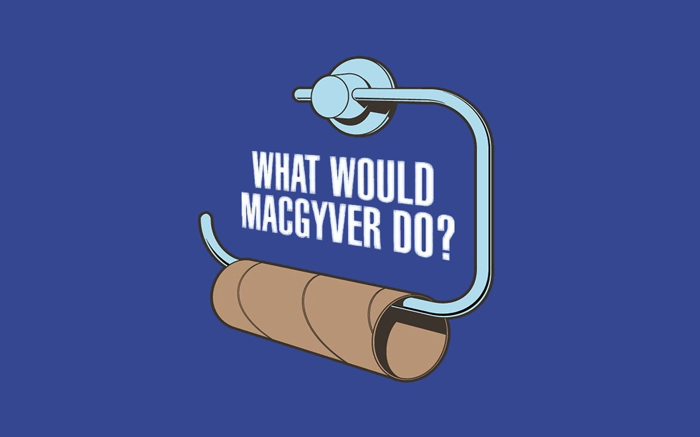 macgyver, simple background, humor, toilet paper, blue, communication
