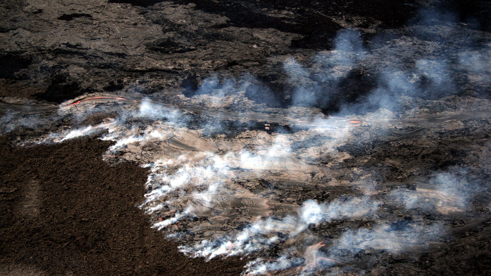 Volcano Lava HD, aerial photo of volcano, nature