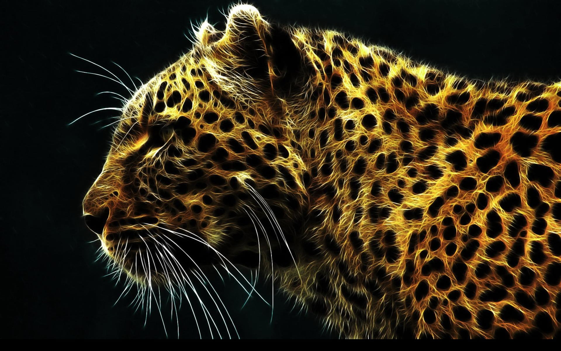 Cheetah digital wallpaper, Fractalius, animals, leopard (animal)