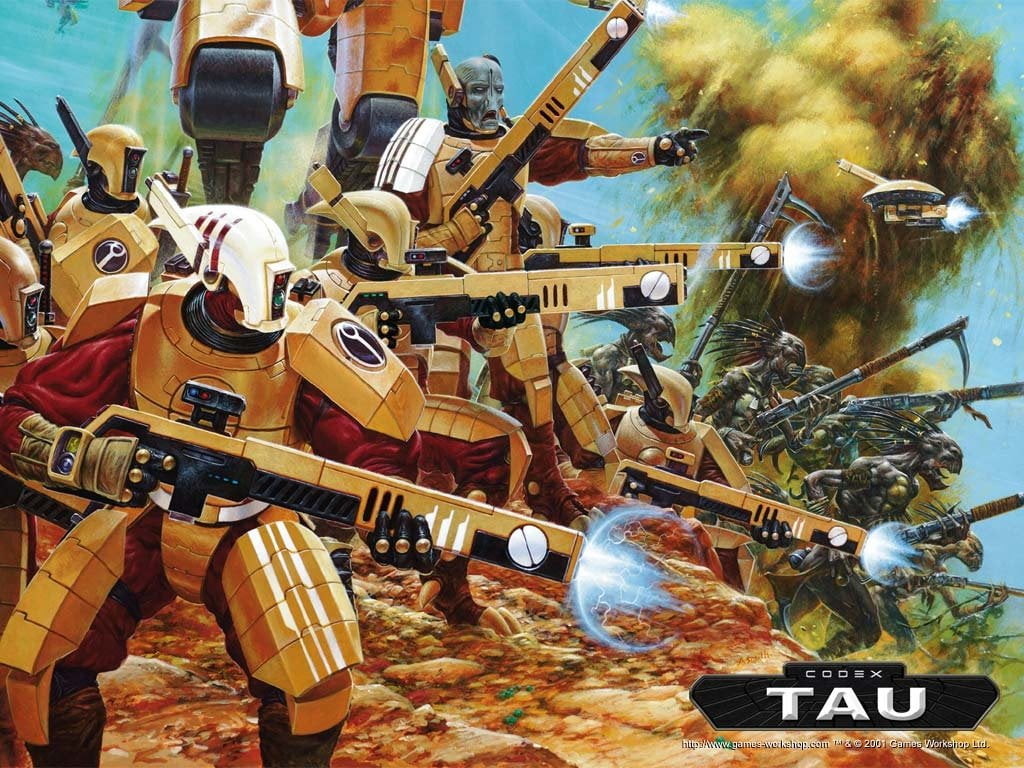 Codex Tau wallpaper, Warhammer, day, large group of objects, no people