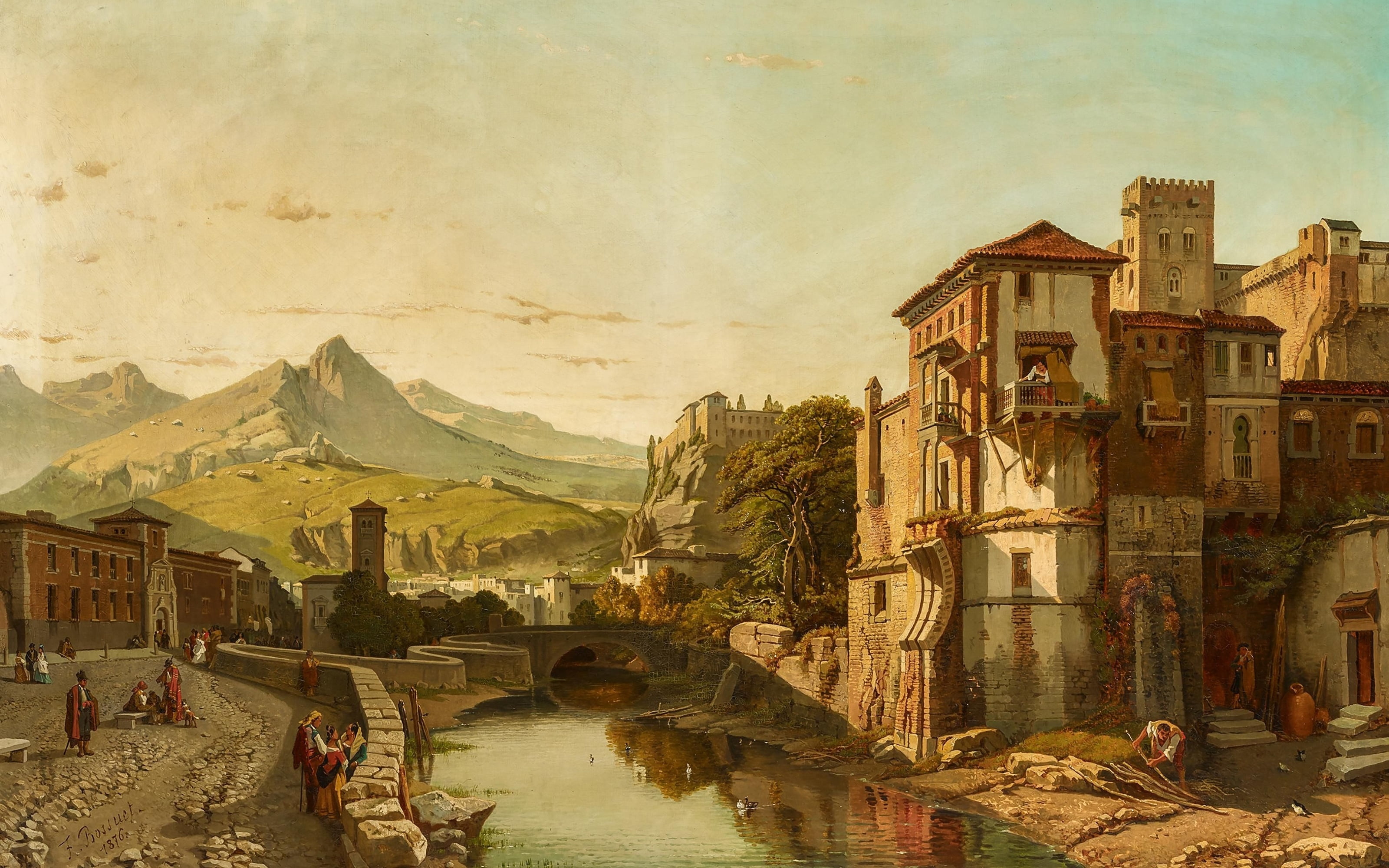 Granada, 1876, Belgian painter, oil on canvas, François-Antoine Bossuet