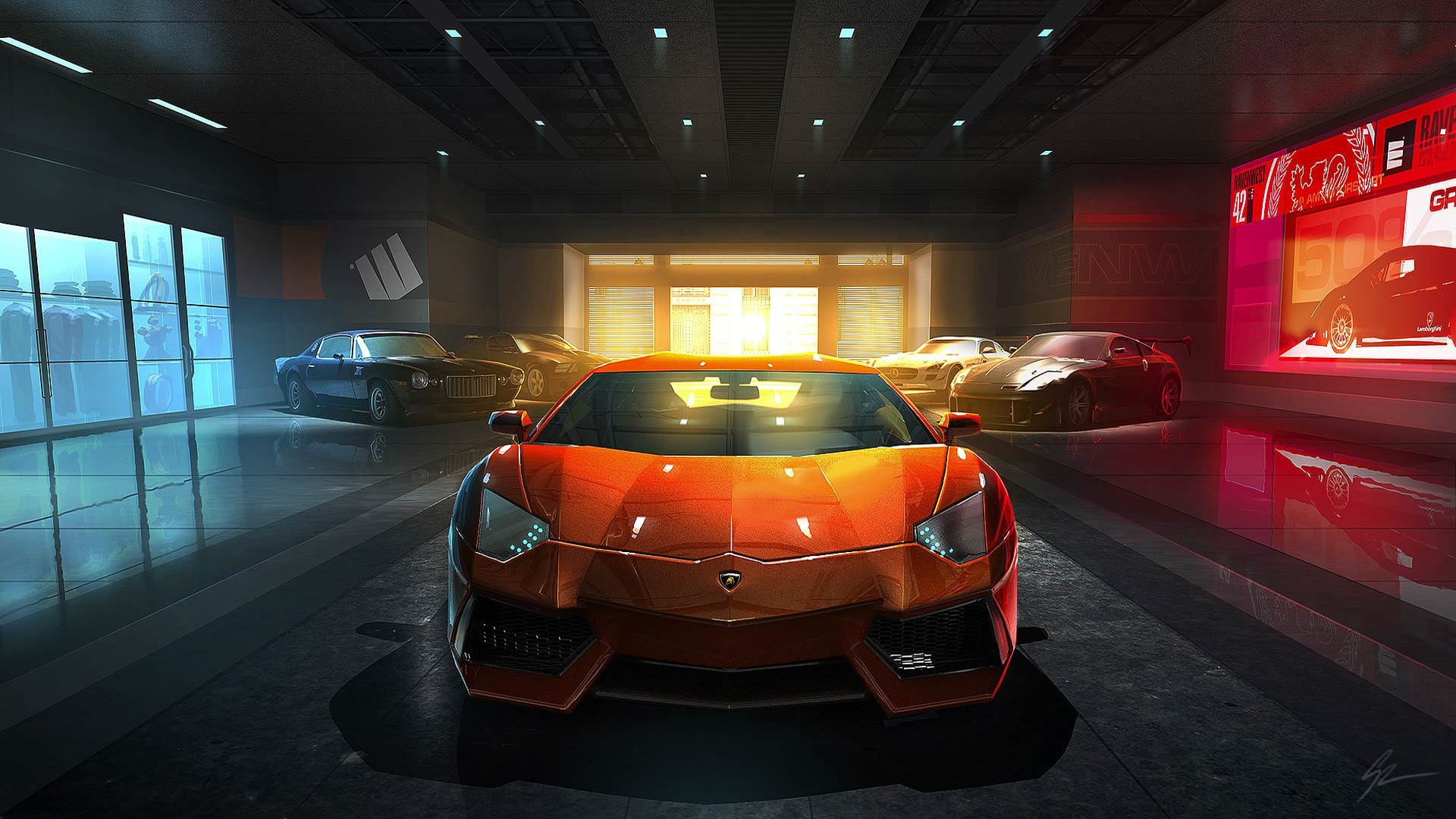 orange Lamborghini luxury car, race cars, sports car, luxury cars