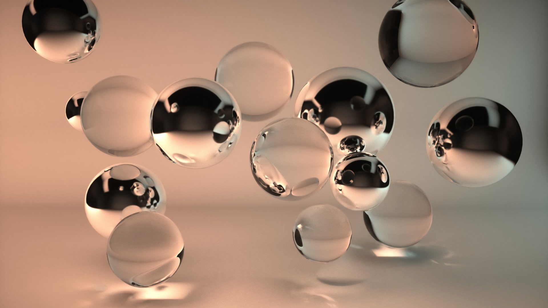 abstract, balls, cgi, glass