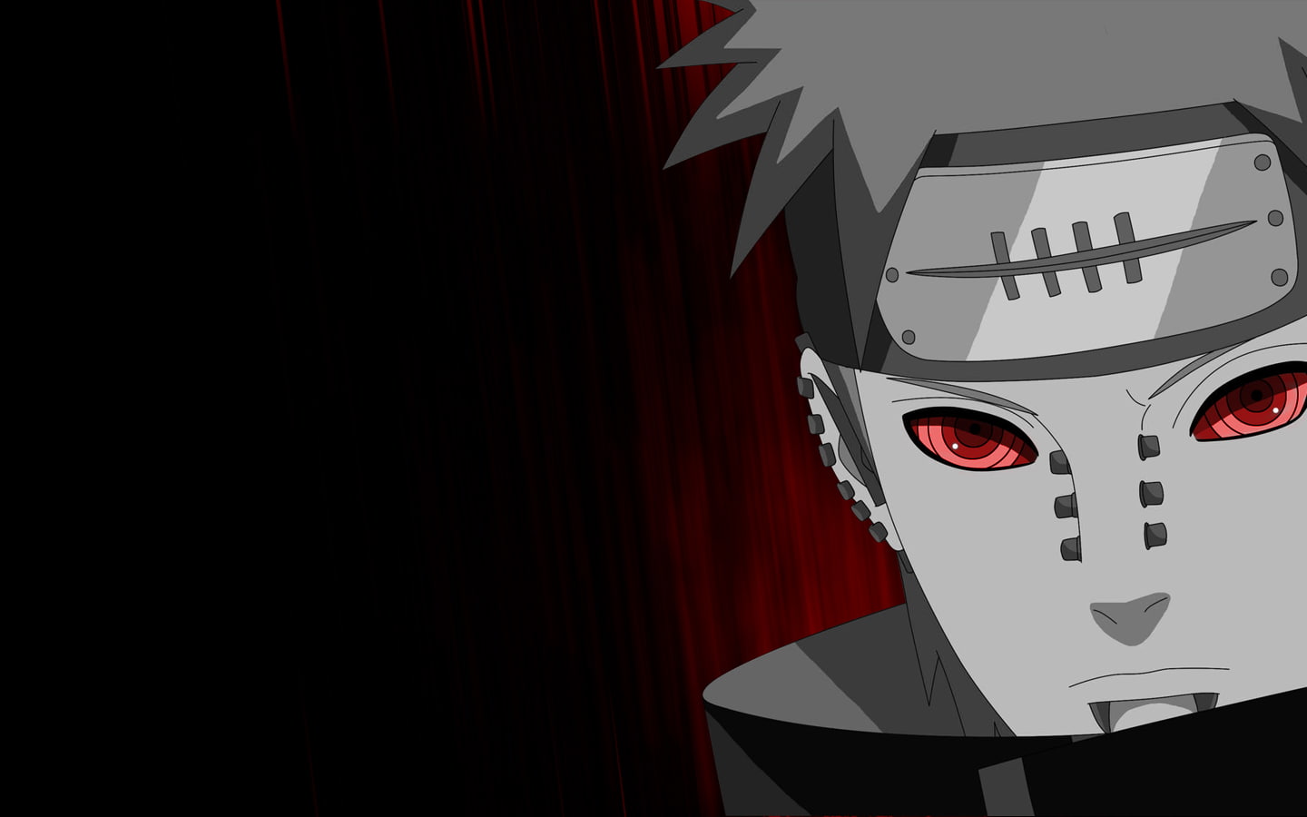 Naruto Shippuuden, anime, red eyes, simple background