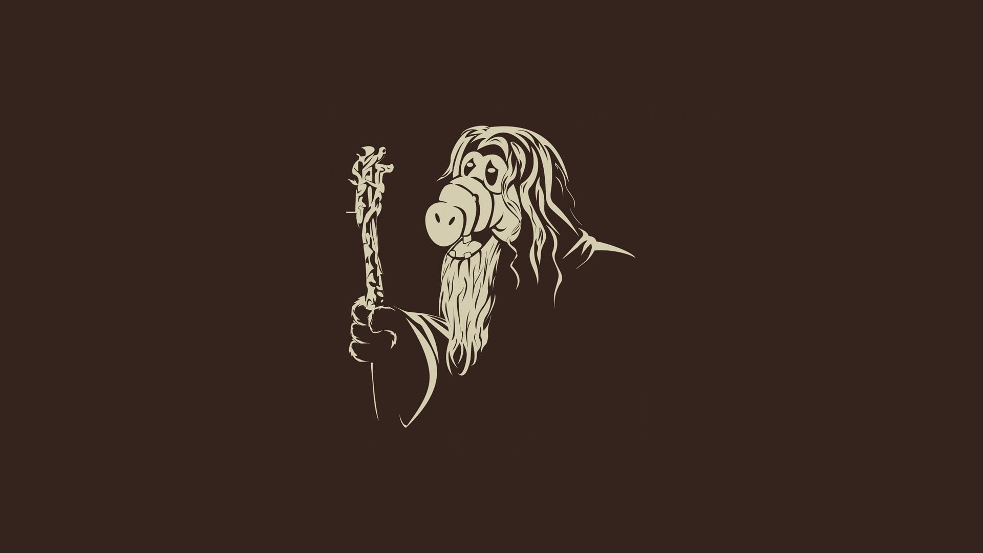 abstract, alf, crossovers, gandalf, lord, rings, Simple, simplistic