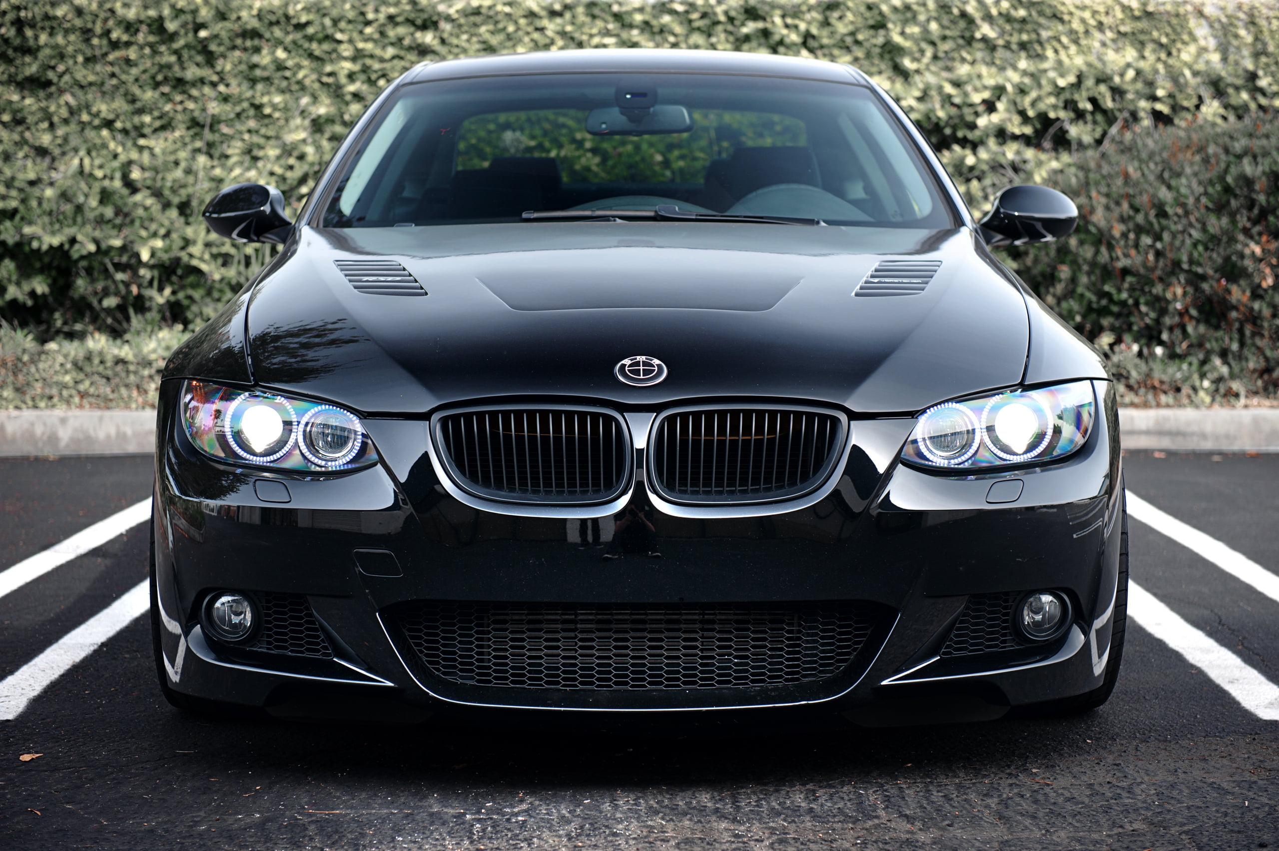 black BMW vehicle, Parking, Coupe, 335i, E92, car, land Vehicle