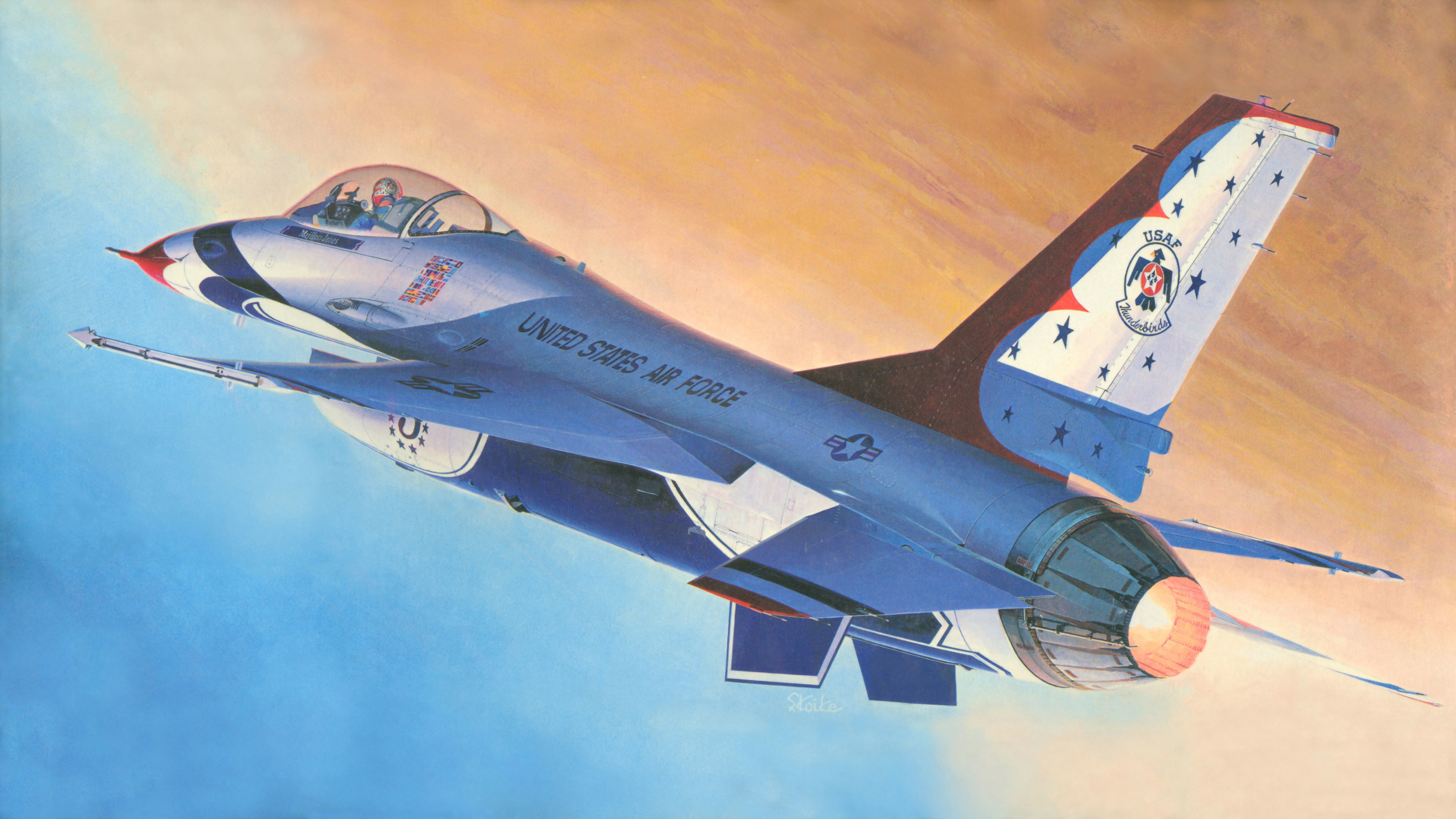 the plane, easy, fighter, art, American, F-16, Fighting Falcon