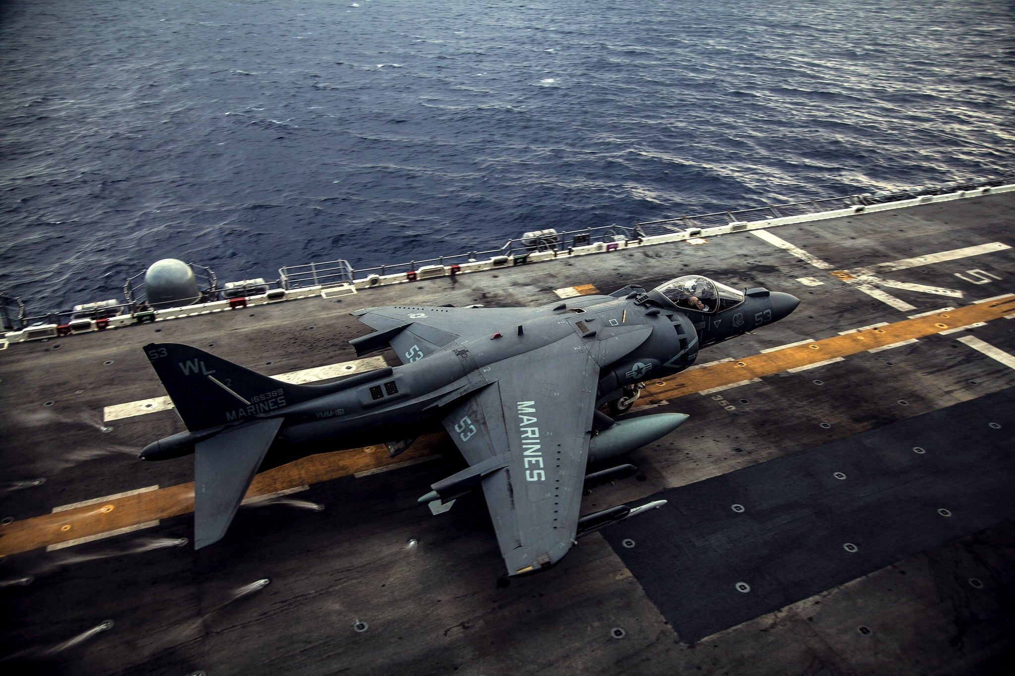 military aircraft, aircraft carrier, AV-8B Harrier II