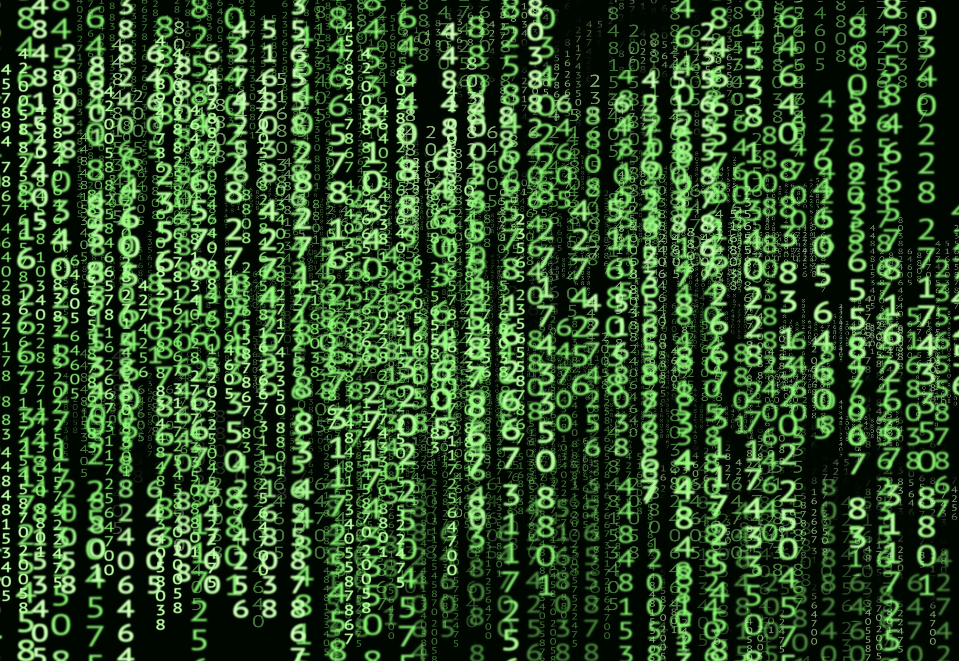 code, numerals, matrix, system, technologies, green color, communication