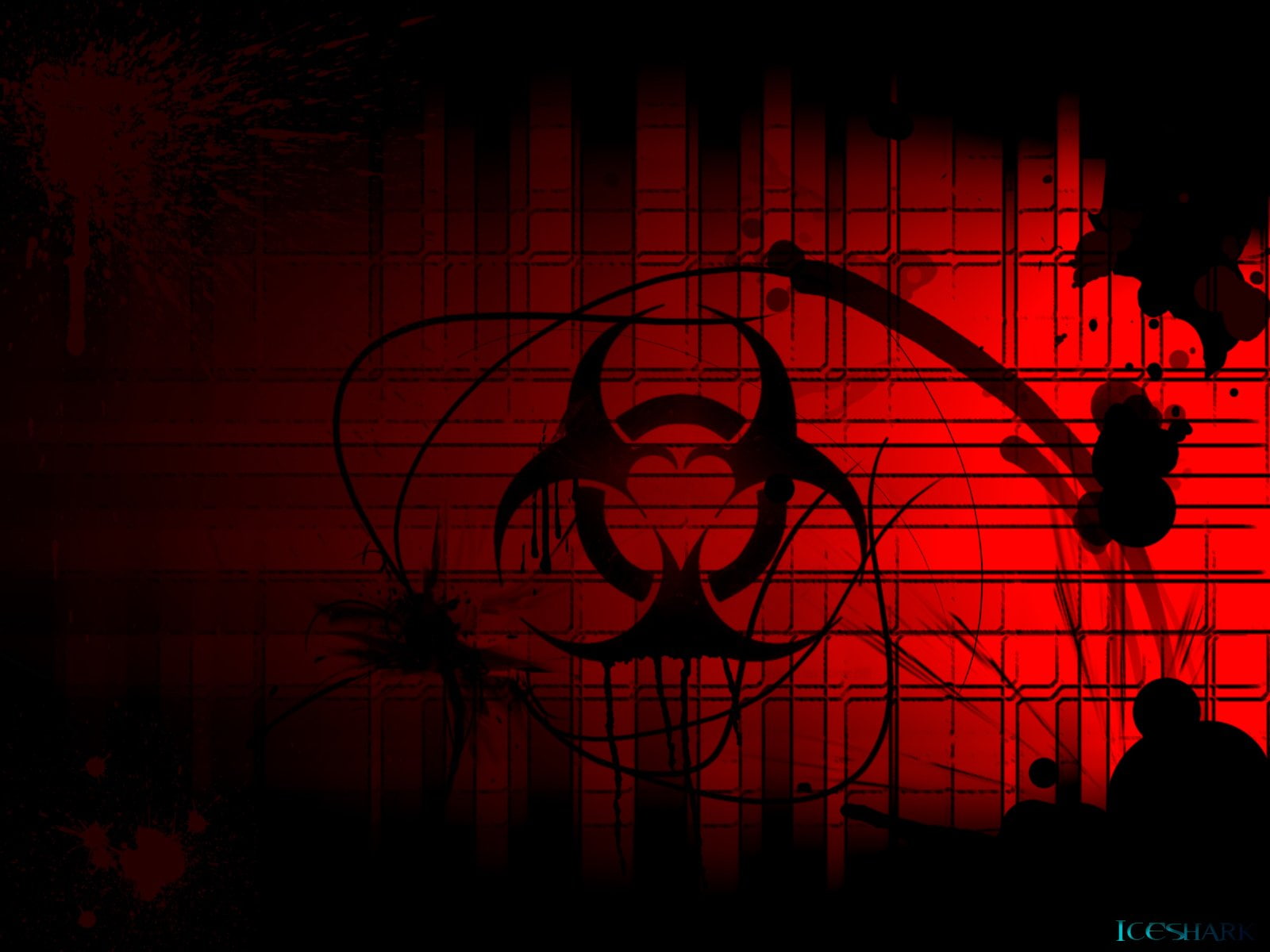 hazard logo, Sci Fi, Biohazard, Dark, Red
