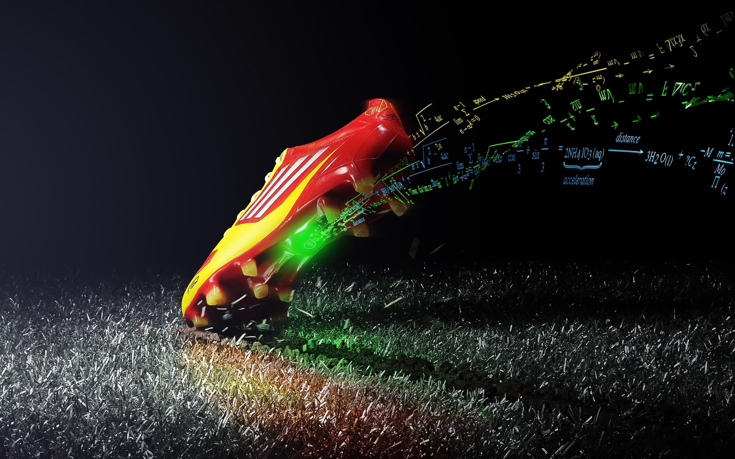Adidas Fantasy, red and yellow cleat, brand, shoes, colours