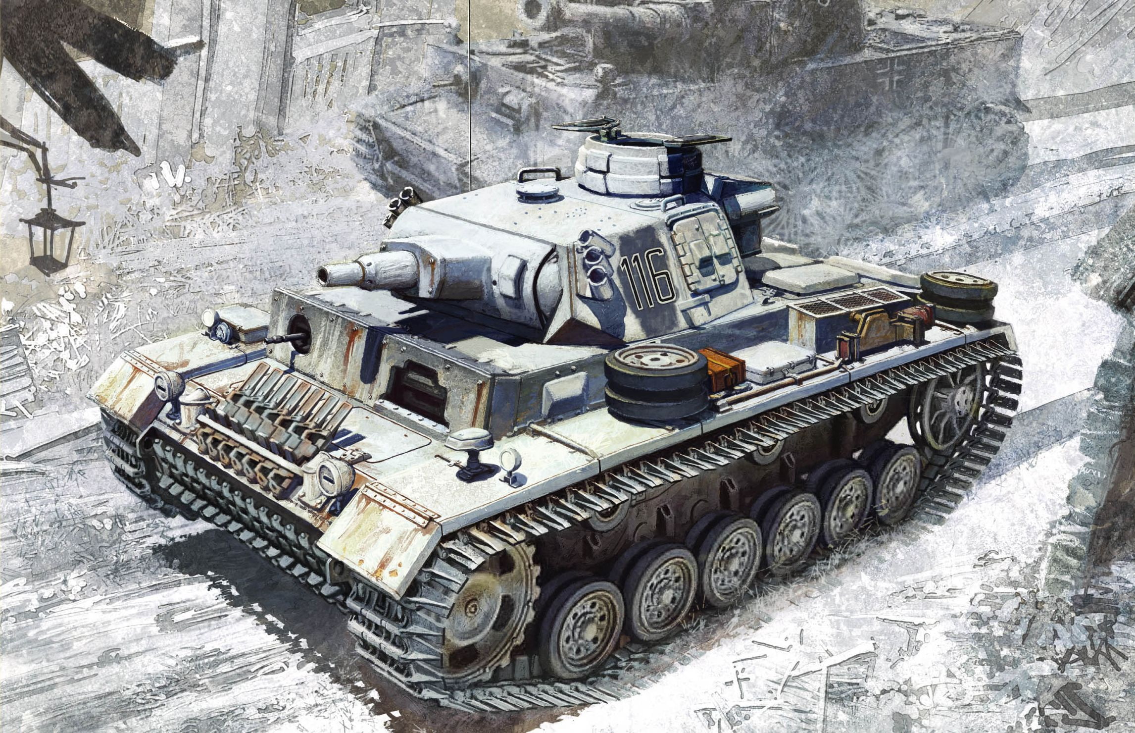 gray battle tank illustration, Figure, Ausf.N, Medium tank, Leningrad 1943