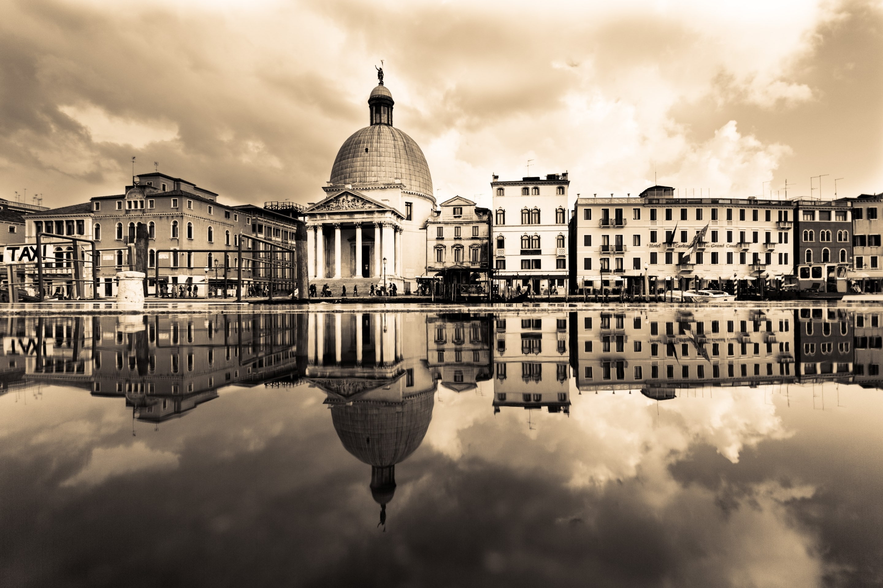 place, reflection, building exterior, cloud - sky, built structure