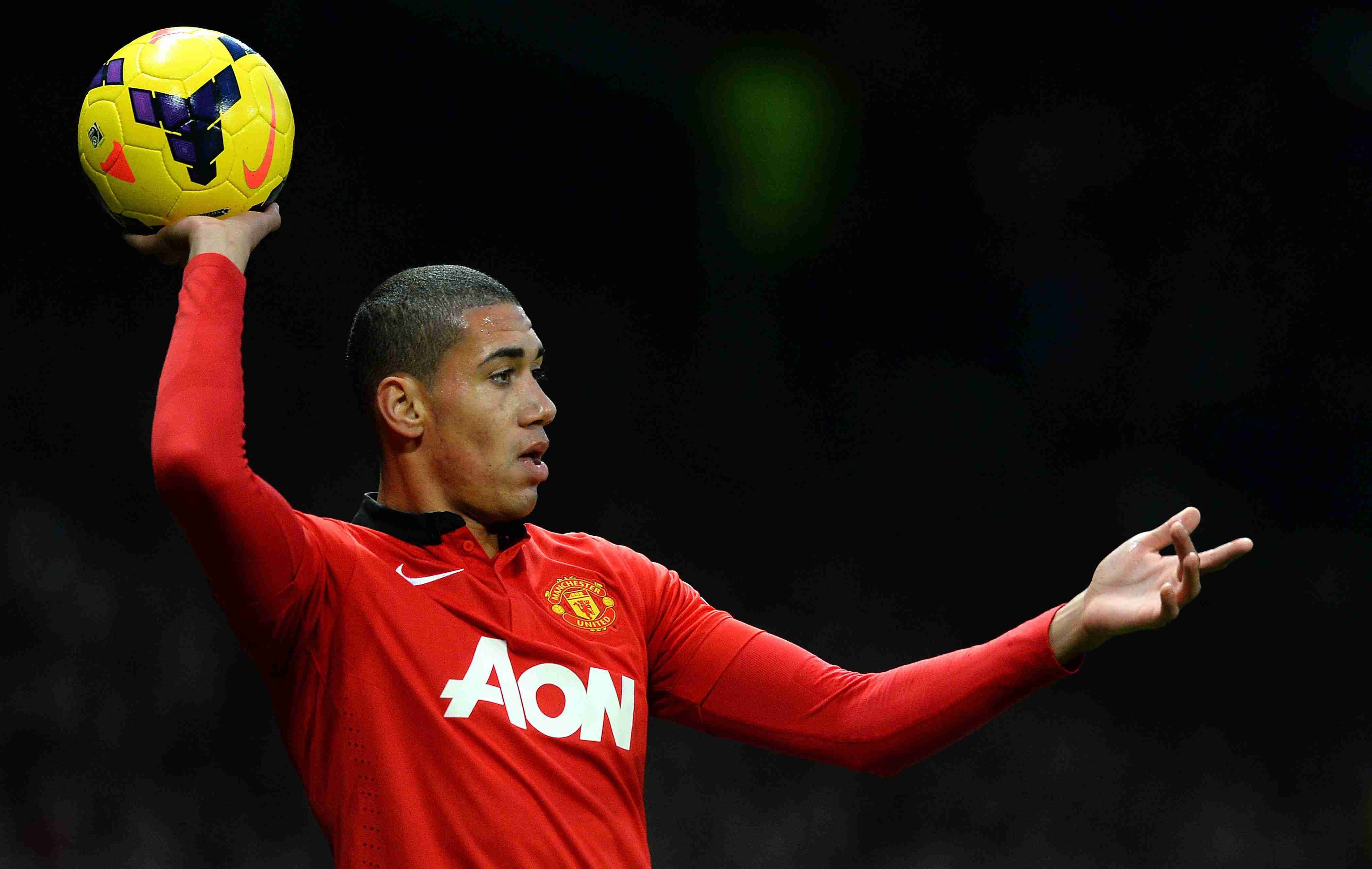 yellow and blue Nike soccer ball, chris smalling, football player