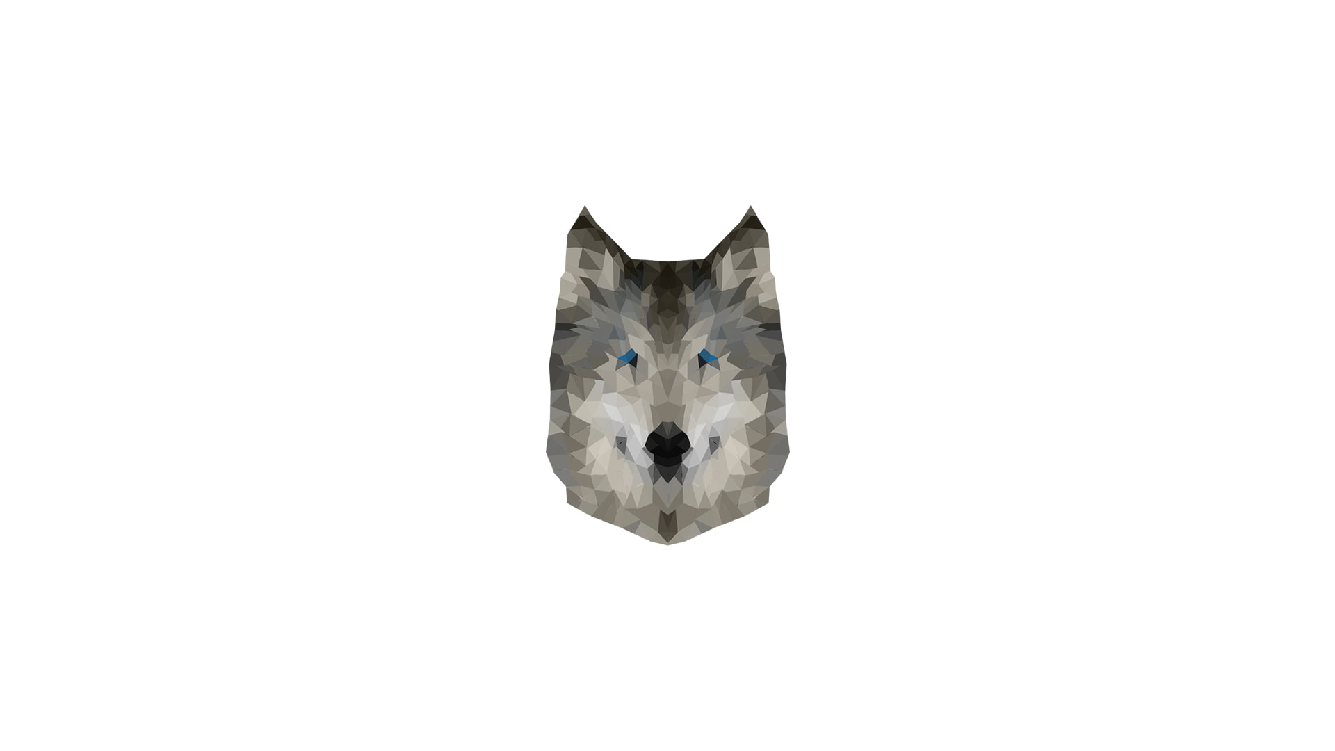 low poly, wolf, simple
