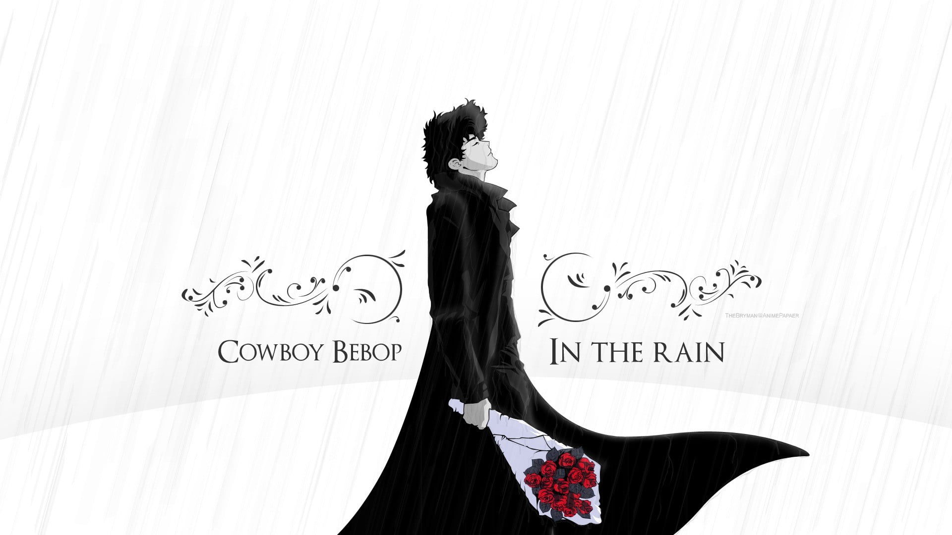 Cowboy Bebop In The Rain wallpaper, Spike Spiegel, text, western script