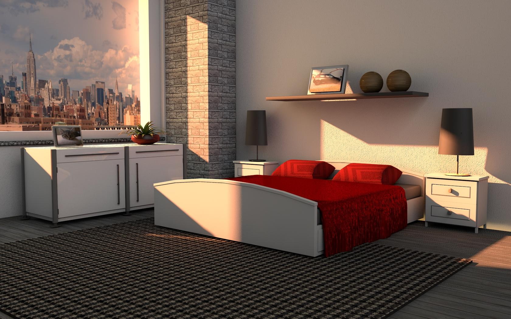 bedroom downtown, new-york, point-of-view, 3d-architecure
