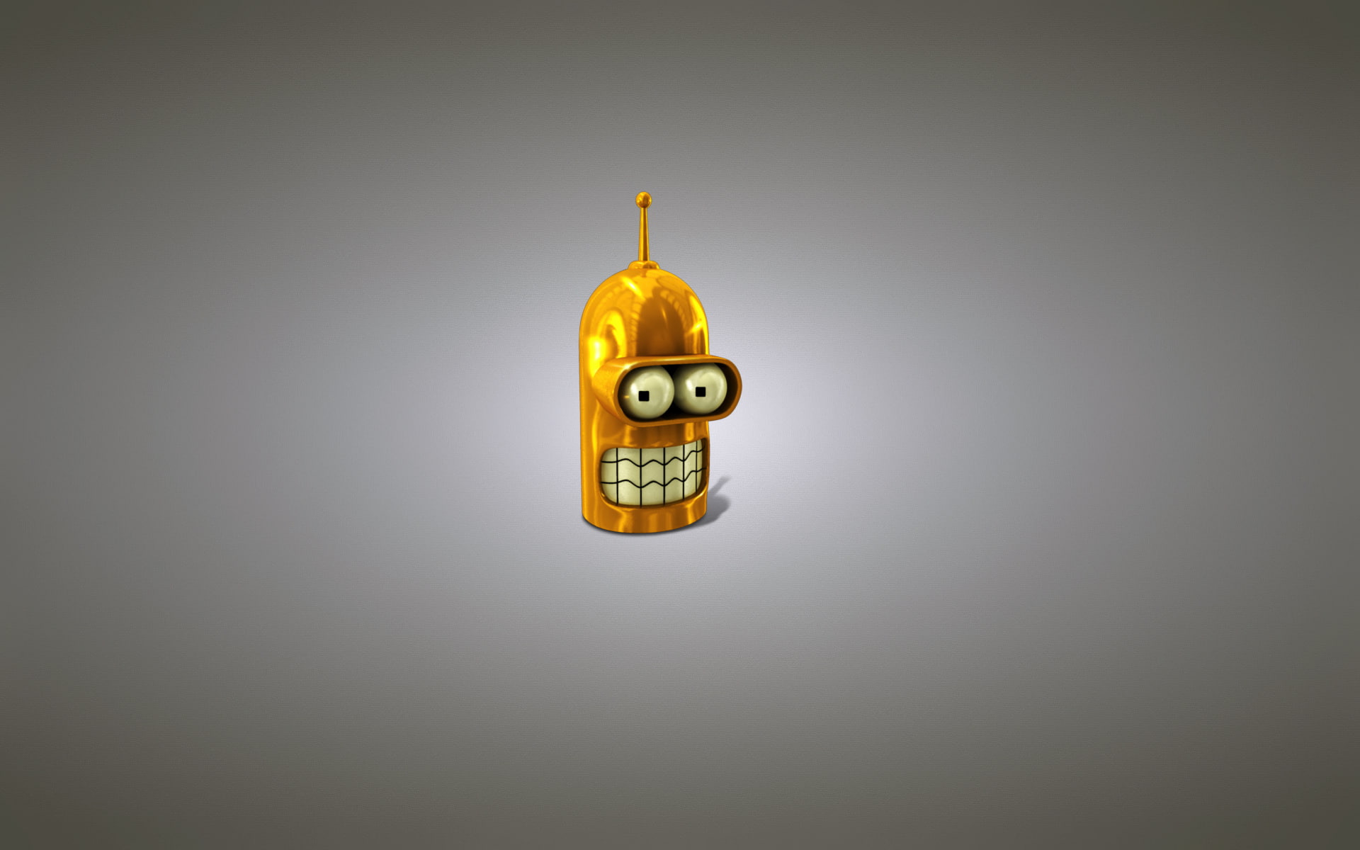robot, minimalism, head, gold, Futurama, Bender Bending Rodriguez