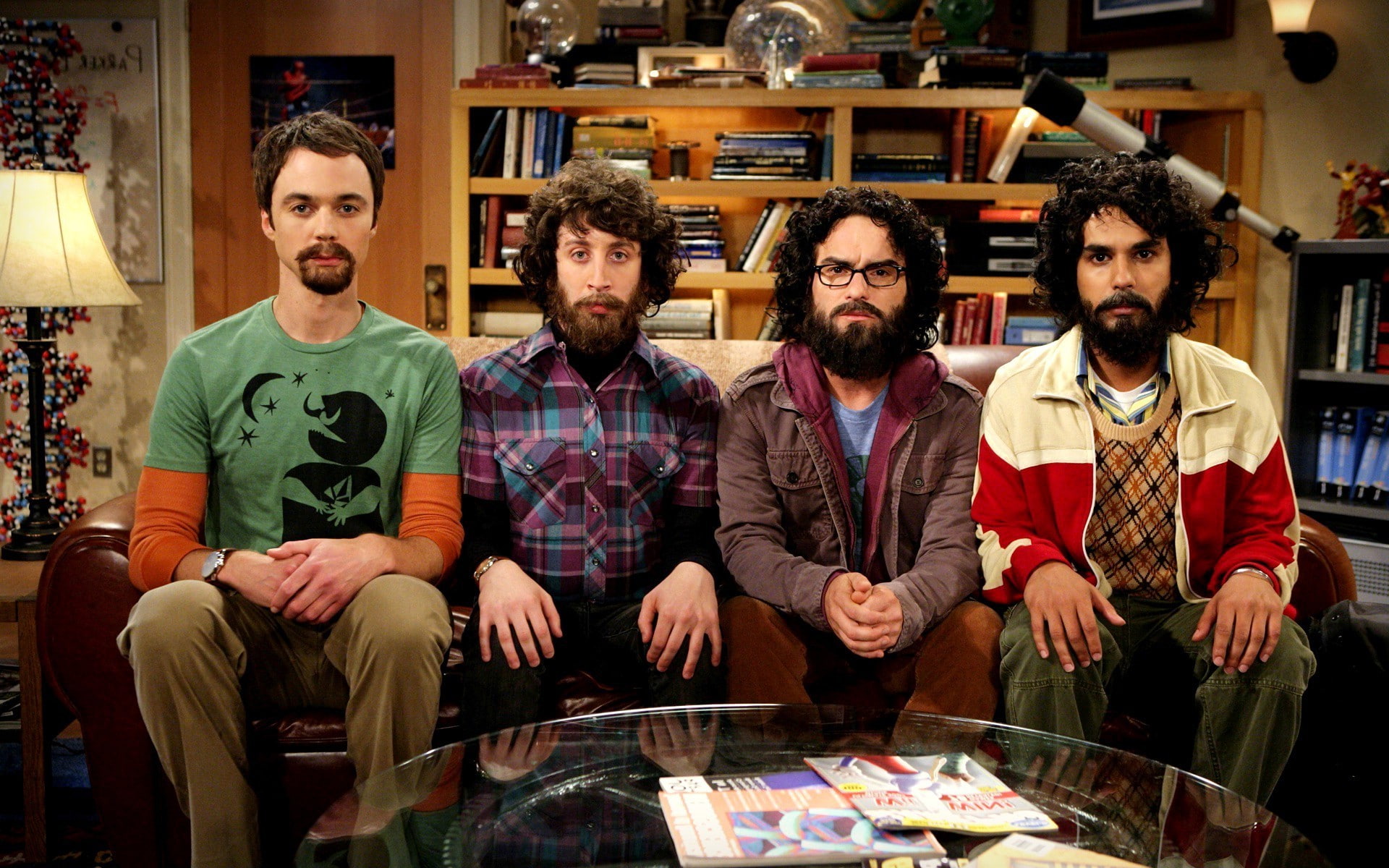 sheldon cooper the big bang theory tv scientists beards sitting men