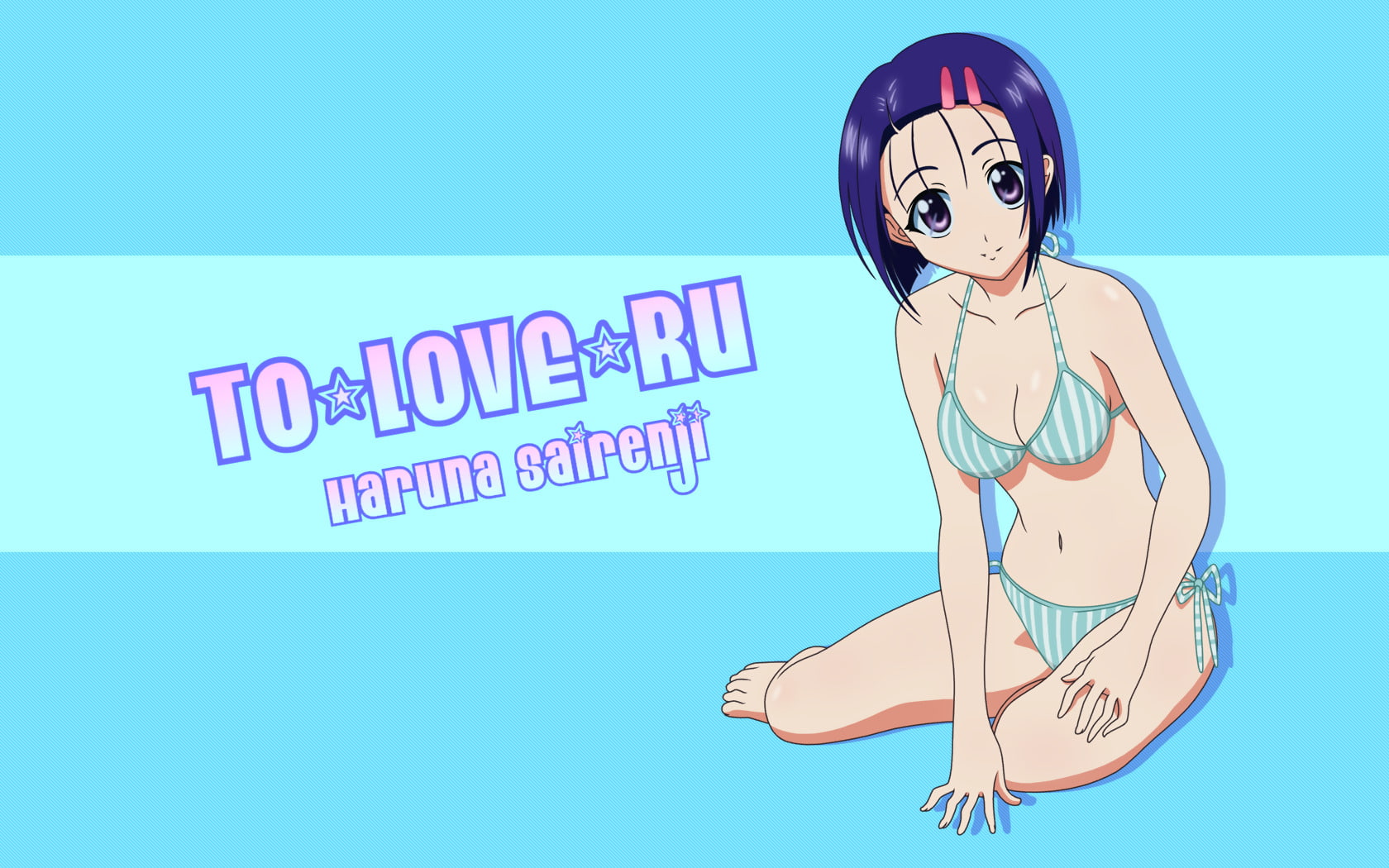 Anime, To Love-Ru, Haruna Sairenji, women, blue, one person
