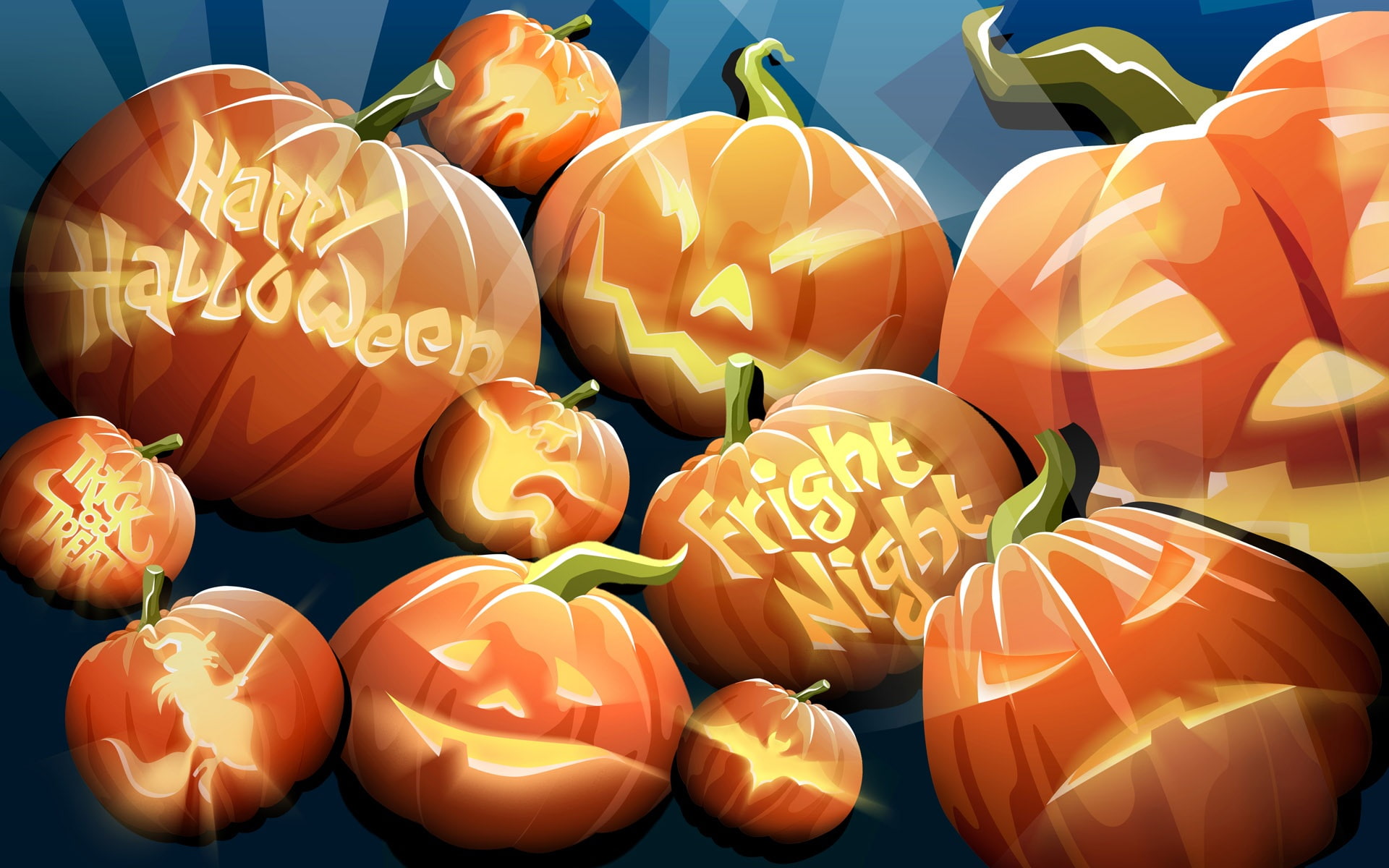 Halloween pumpkins, happy halloween fright night poster