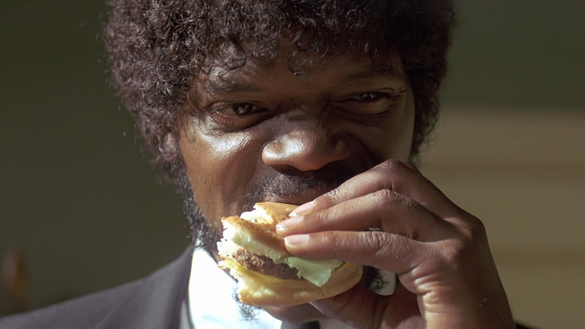 meat burger, movies, Pulp Fiction, Samuel L. Jackson, burgers