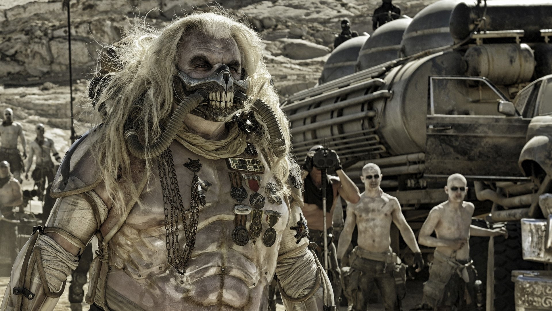 Movie, Mad Max: Fury Road, Hugh Keays-Byrne, Immortan Joe, waist up