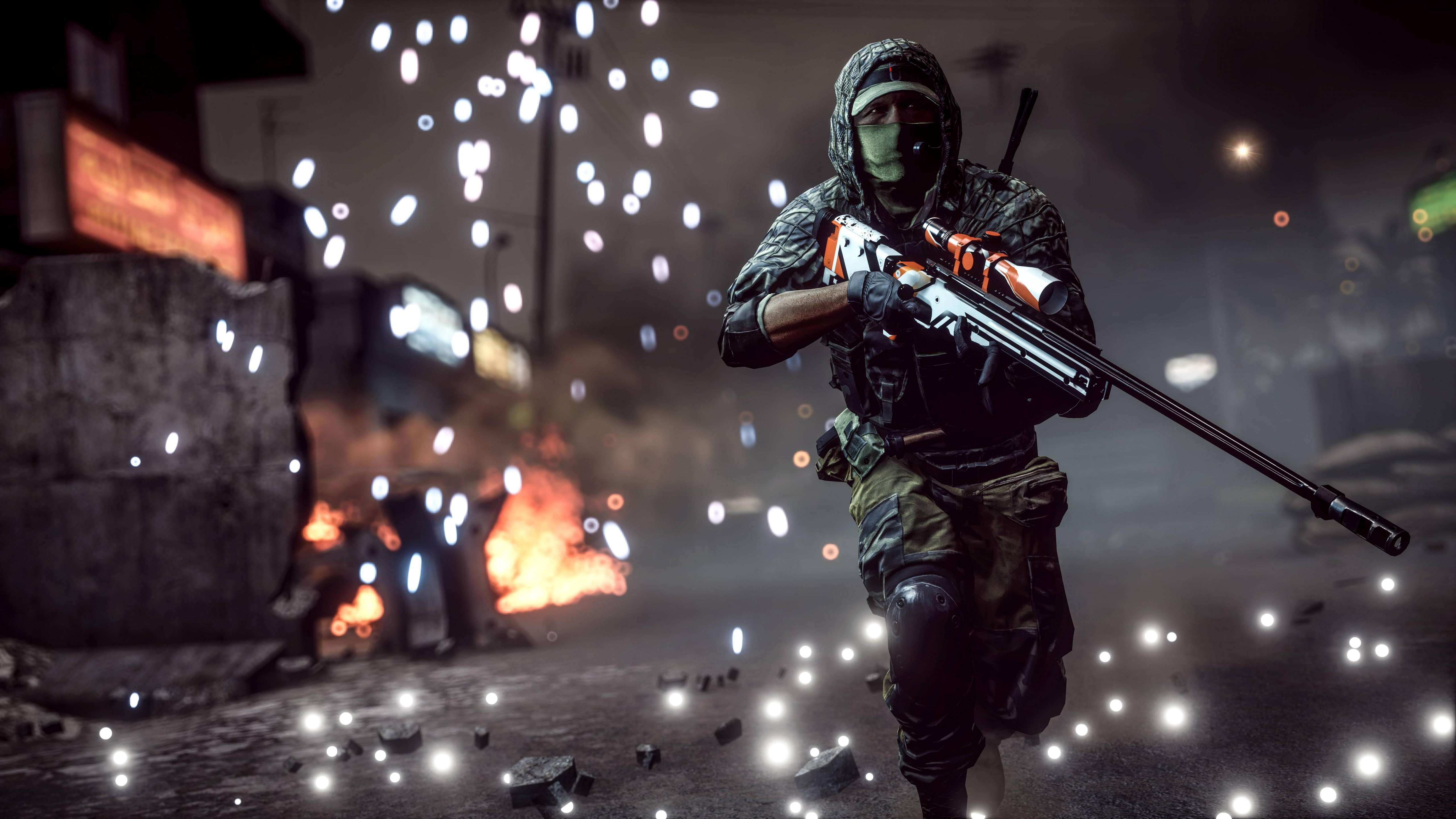 man holding rifle with mask digital wallpaper, Battlefield 1